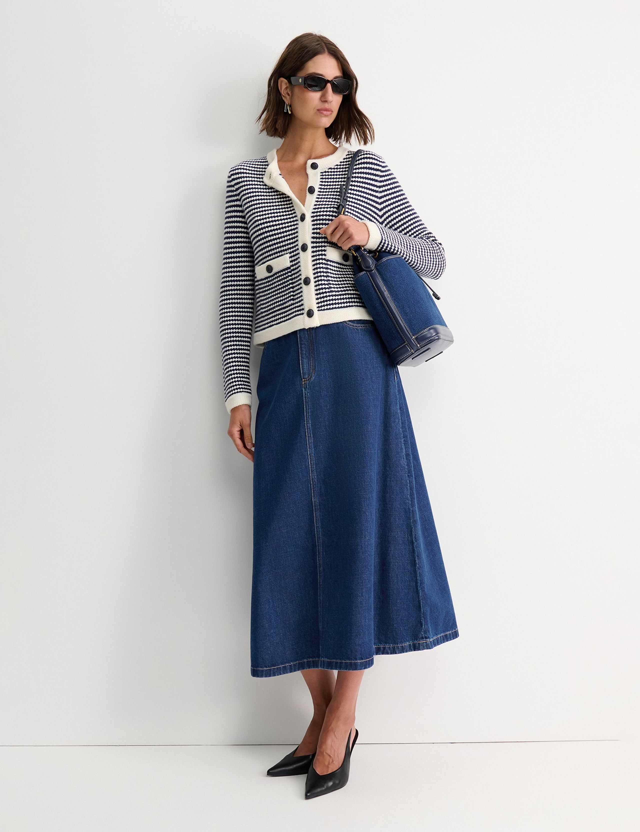 Denim Midi Skirt 2 of 5