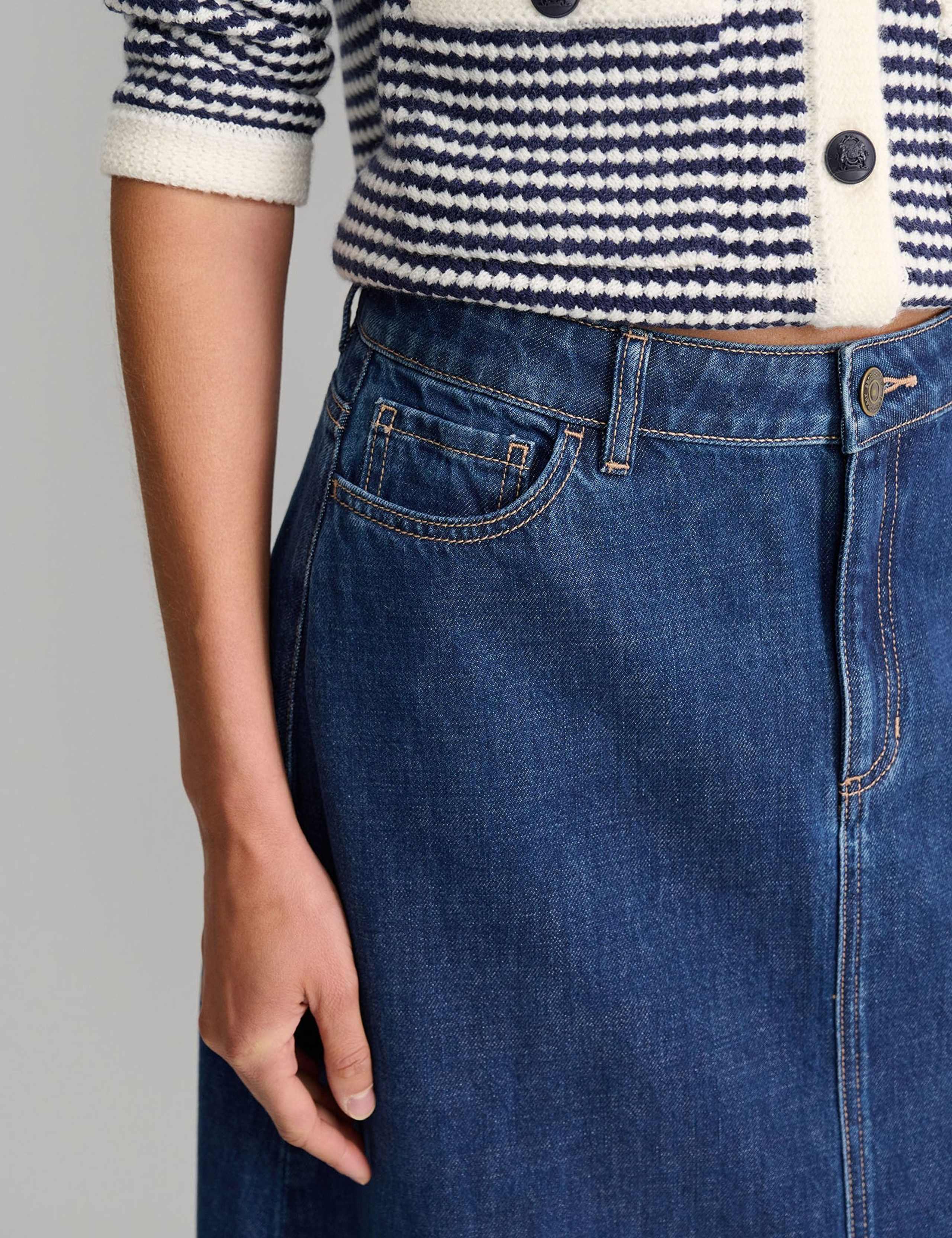 Denim Midi Skirt 4 of 5