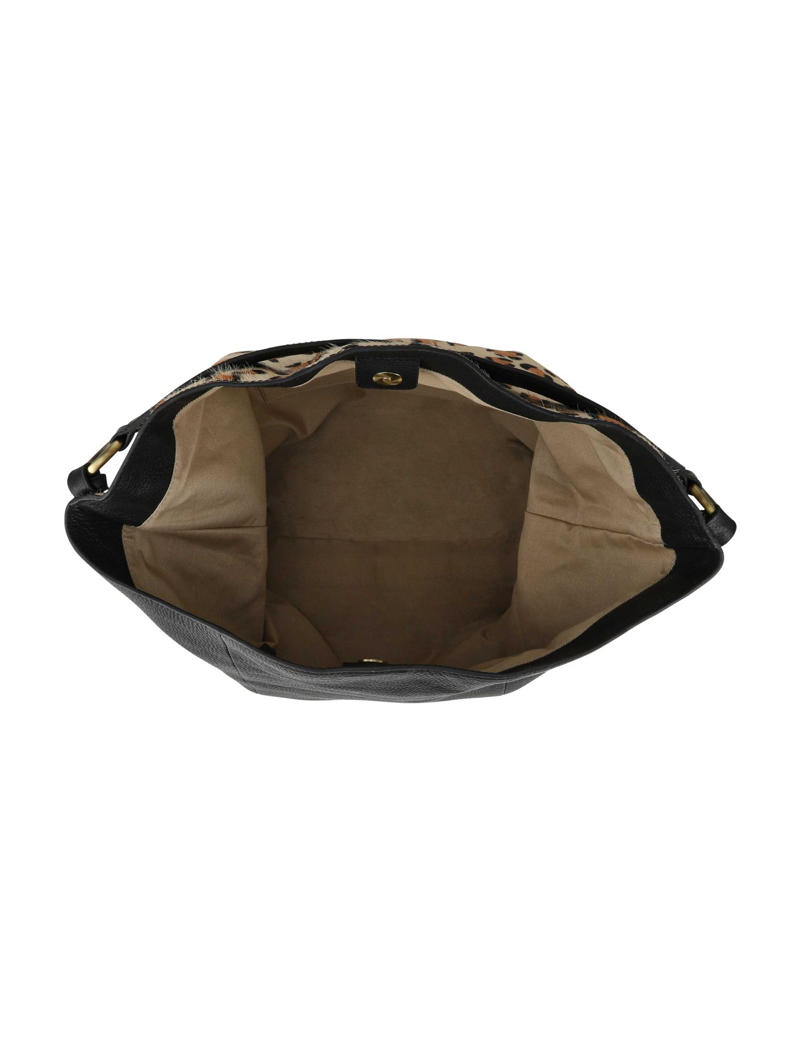 Hair On Leather Animal Print Shoulder Bag 3 of 5