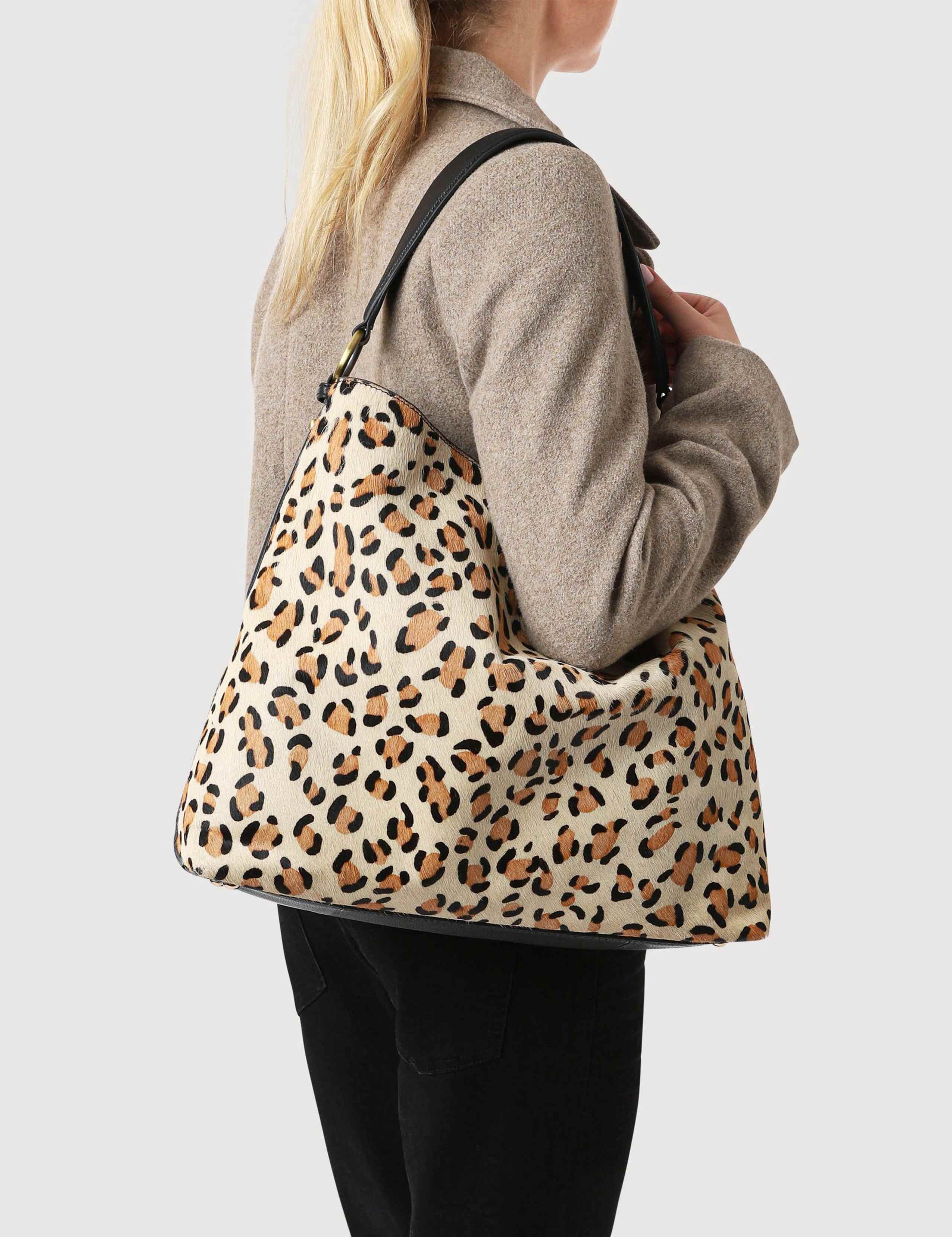 Hair On Leather Animal Print Shoulder Bag 5 of 5