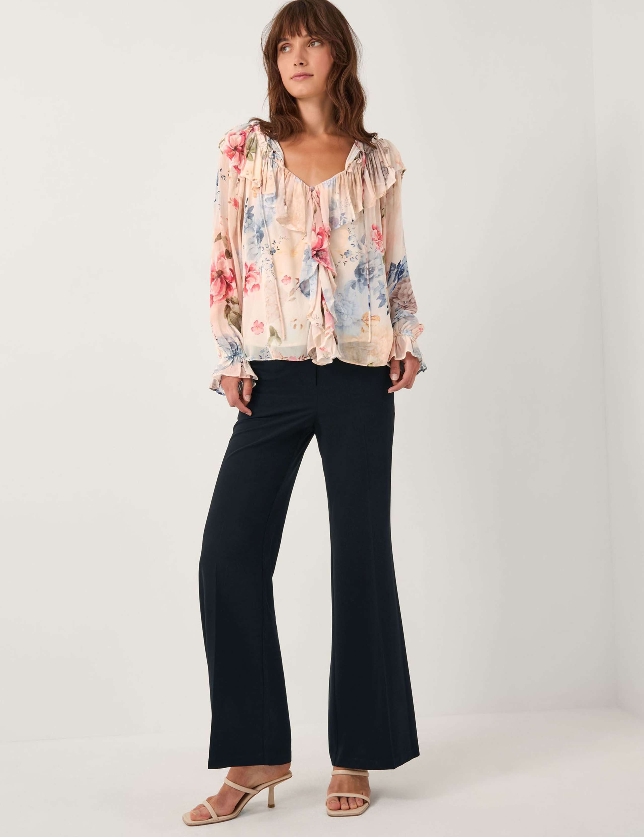 Floral Tie Neck Blouse 2 of 4