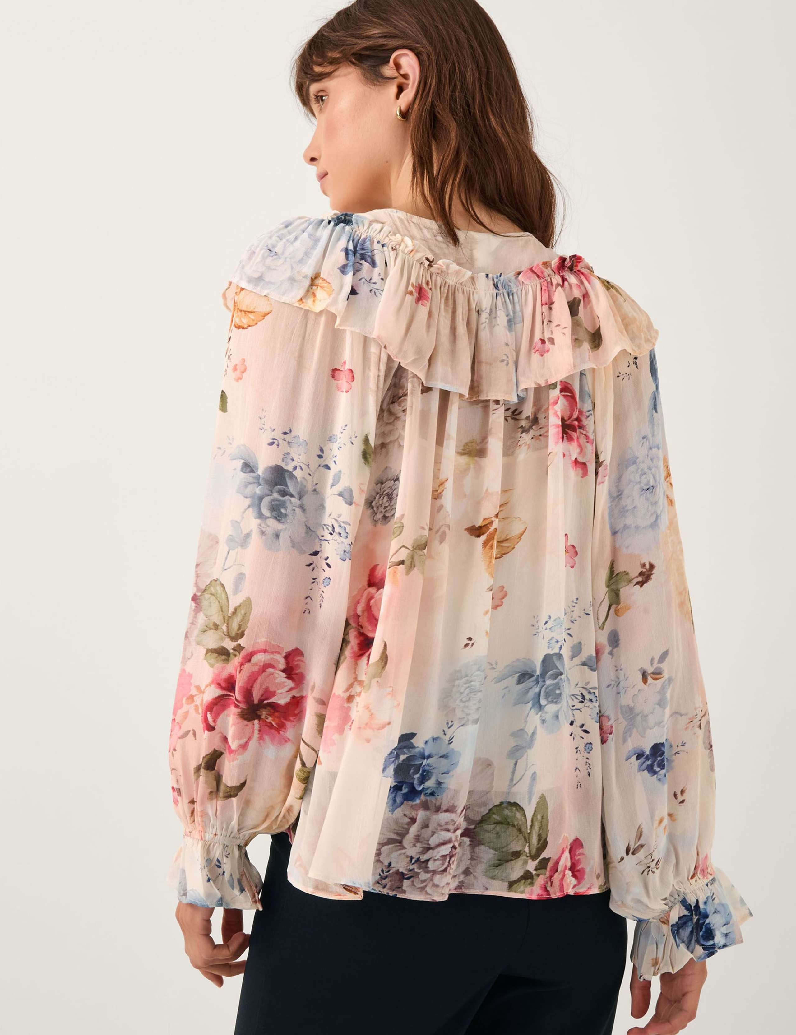 Floral Tie Neck Blouse 4 of 4