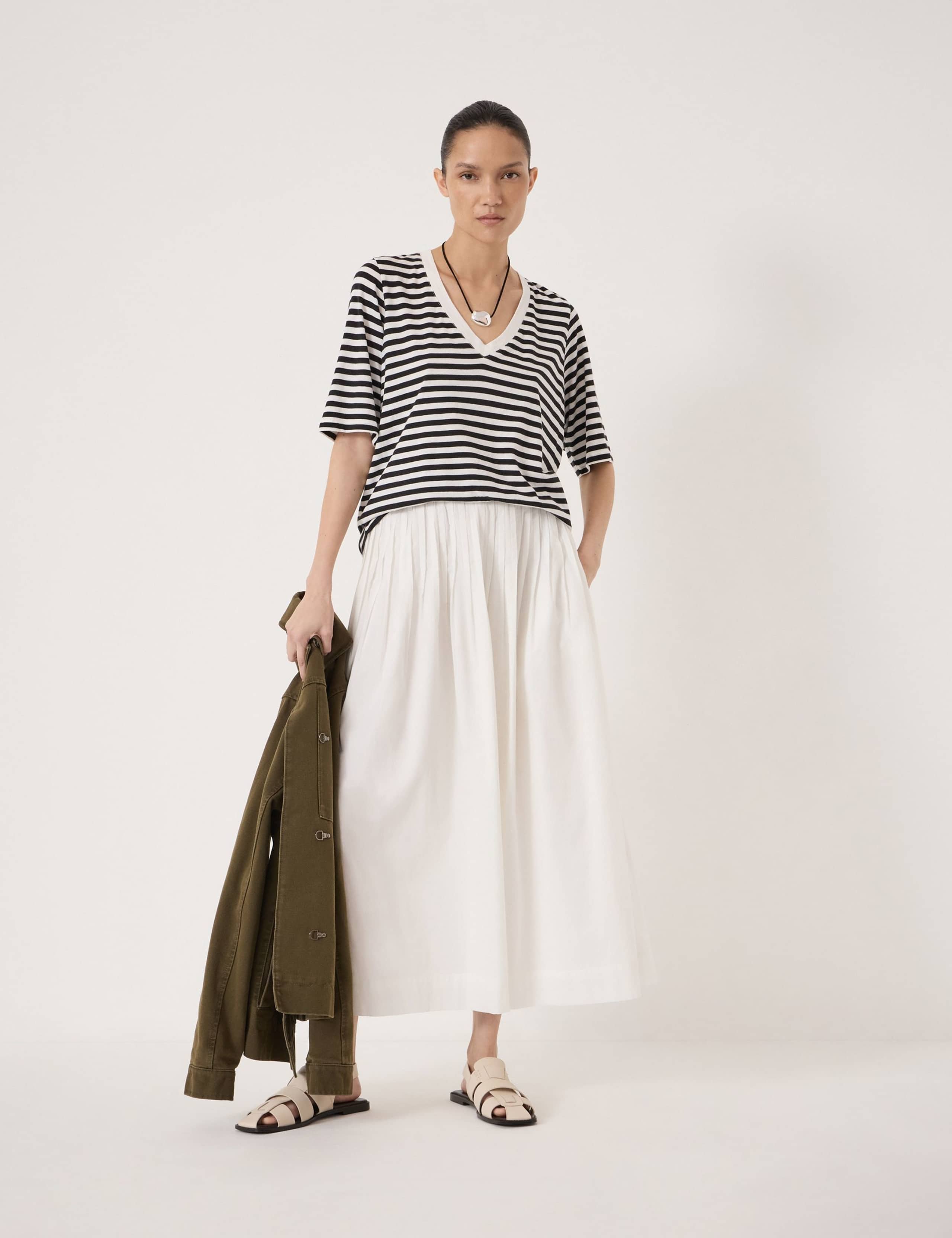 Cotton Rich Striped Draped T-Shirt 3 of 5