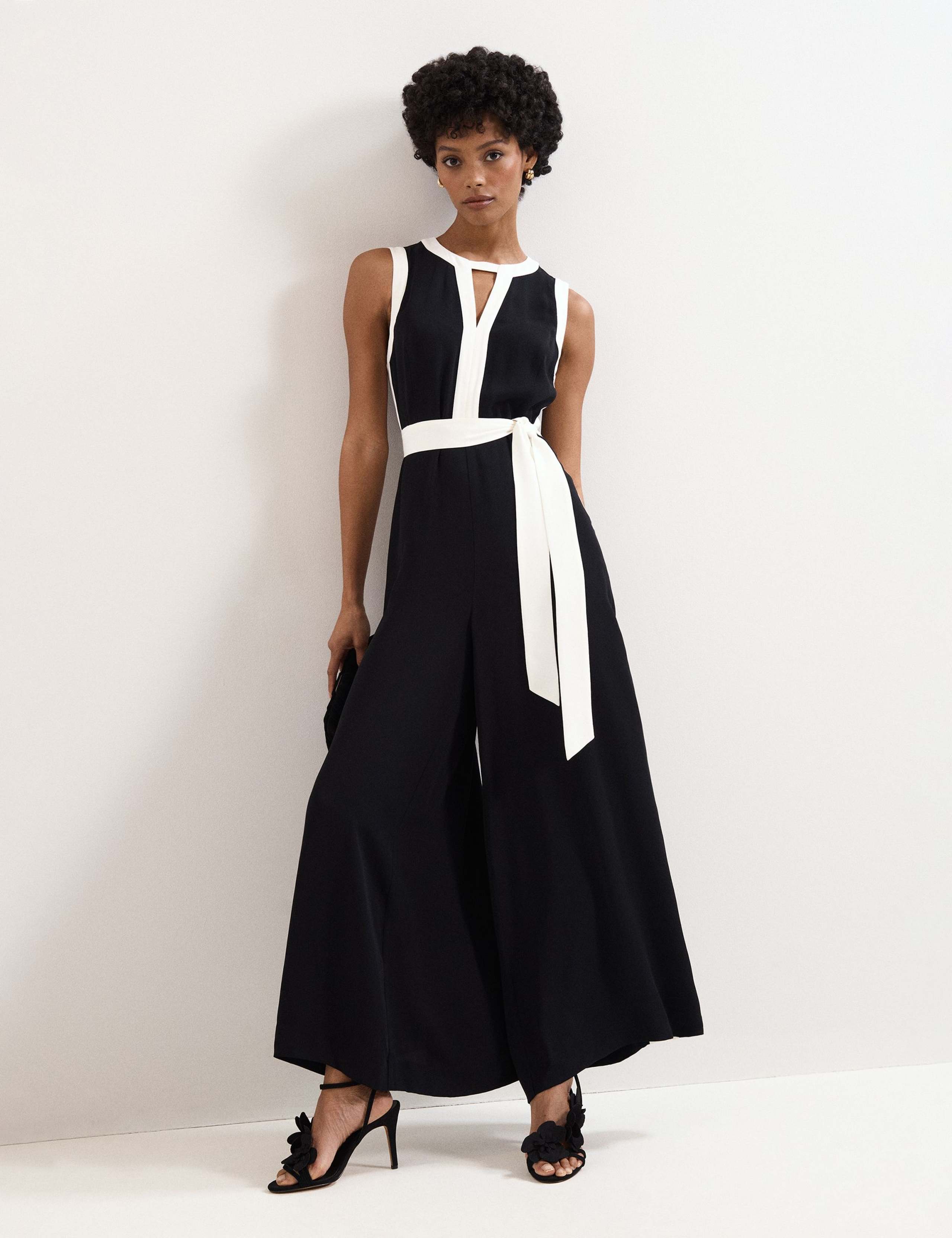 Cutout Detail Side Stripe Wide Leg Jumpsuit 1 of 6