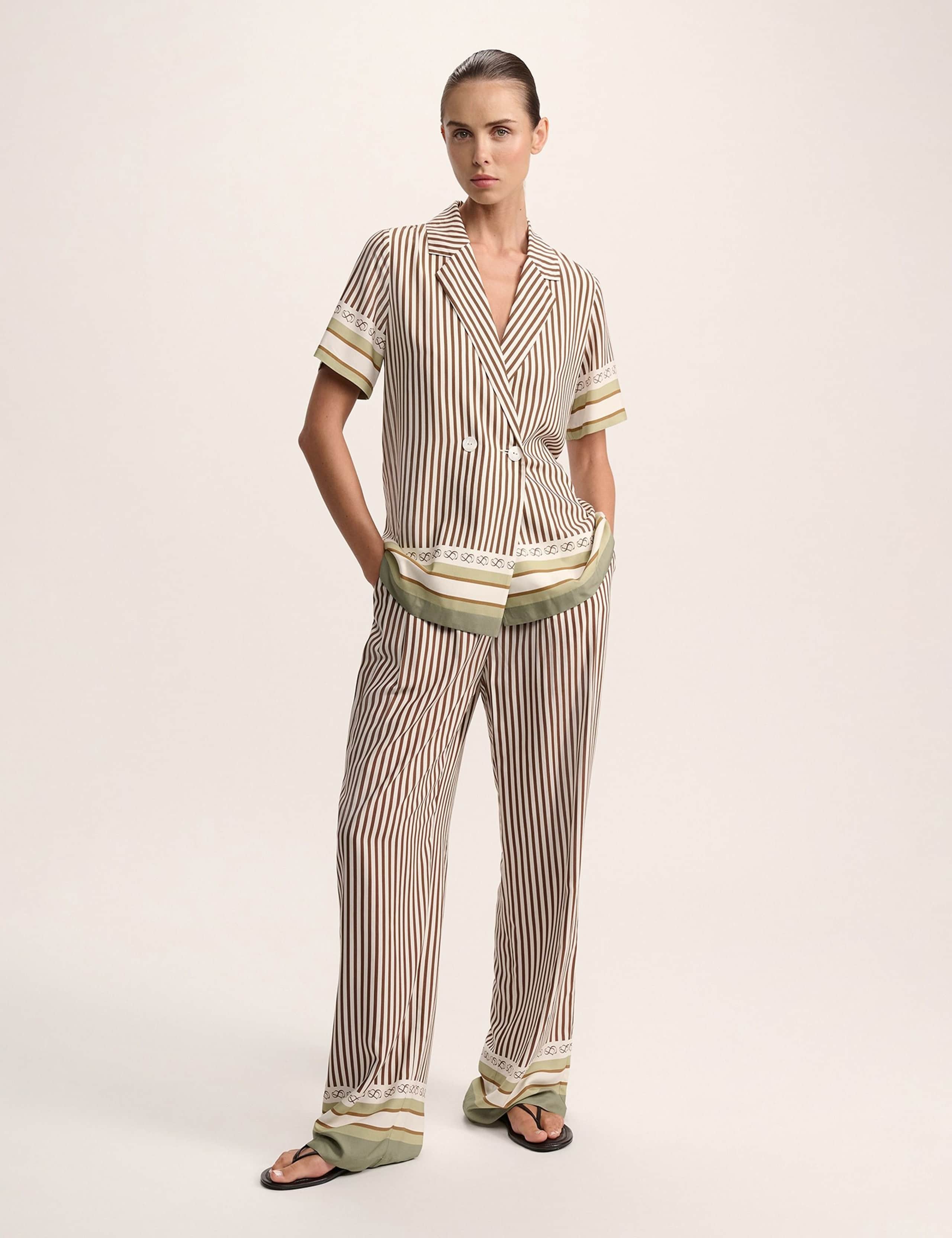 Relaxed Striped Short Sleeve Blazer 2 of 5
