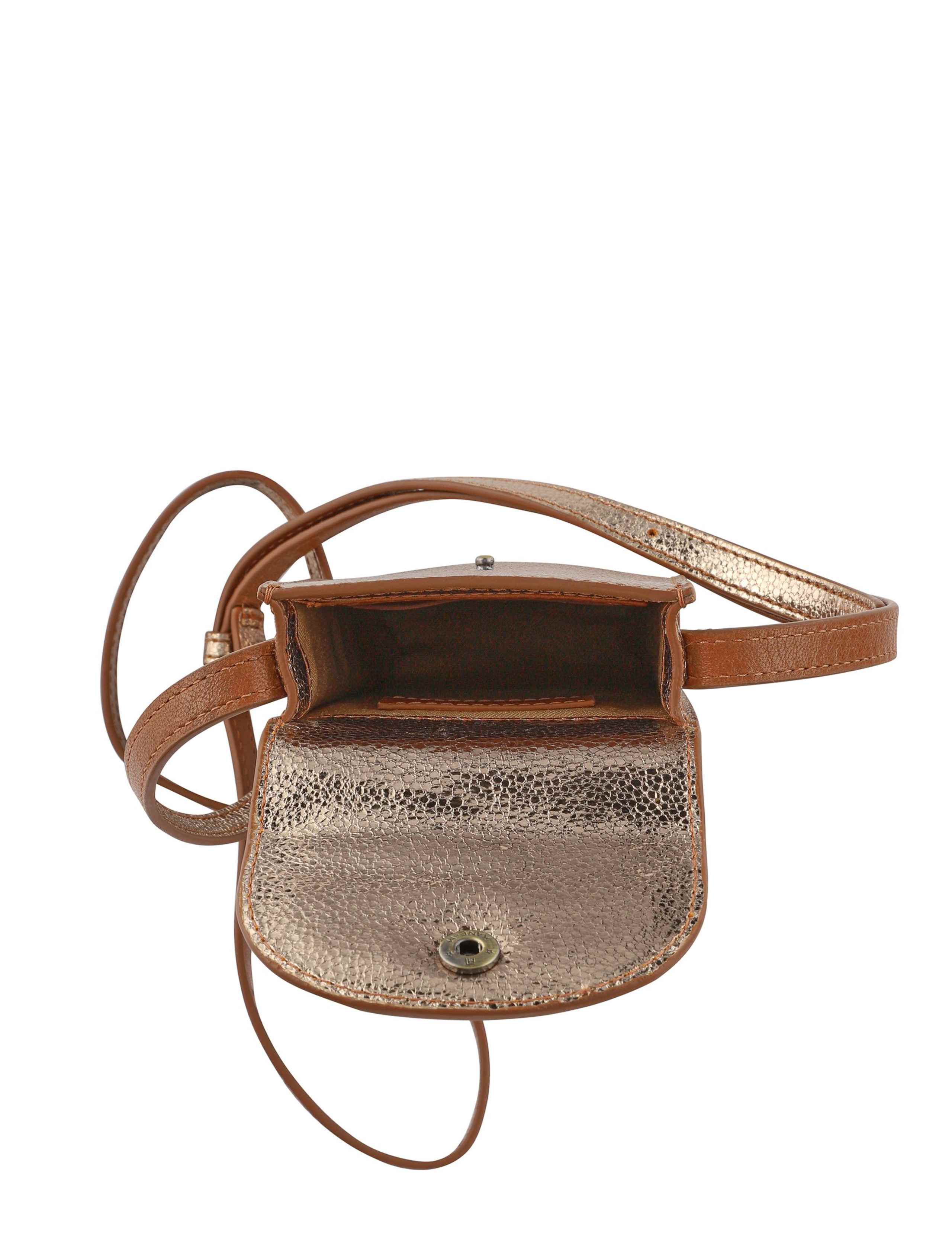 Leather Metallic Cross Body Phone Bag 2 of 4