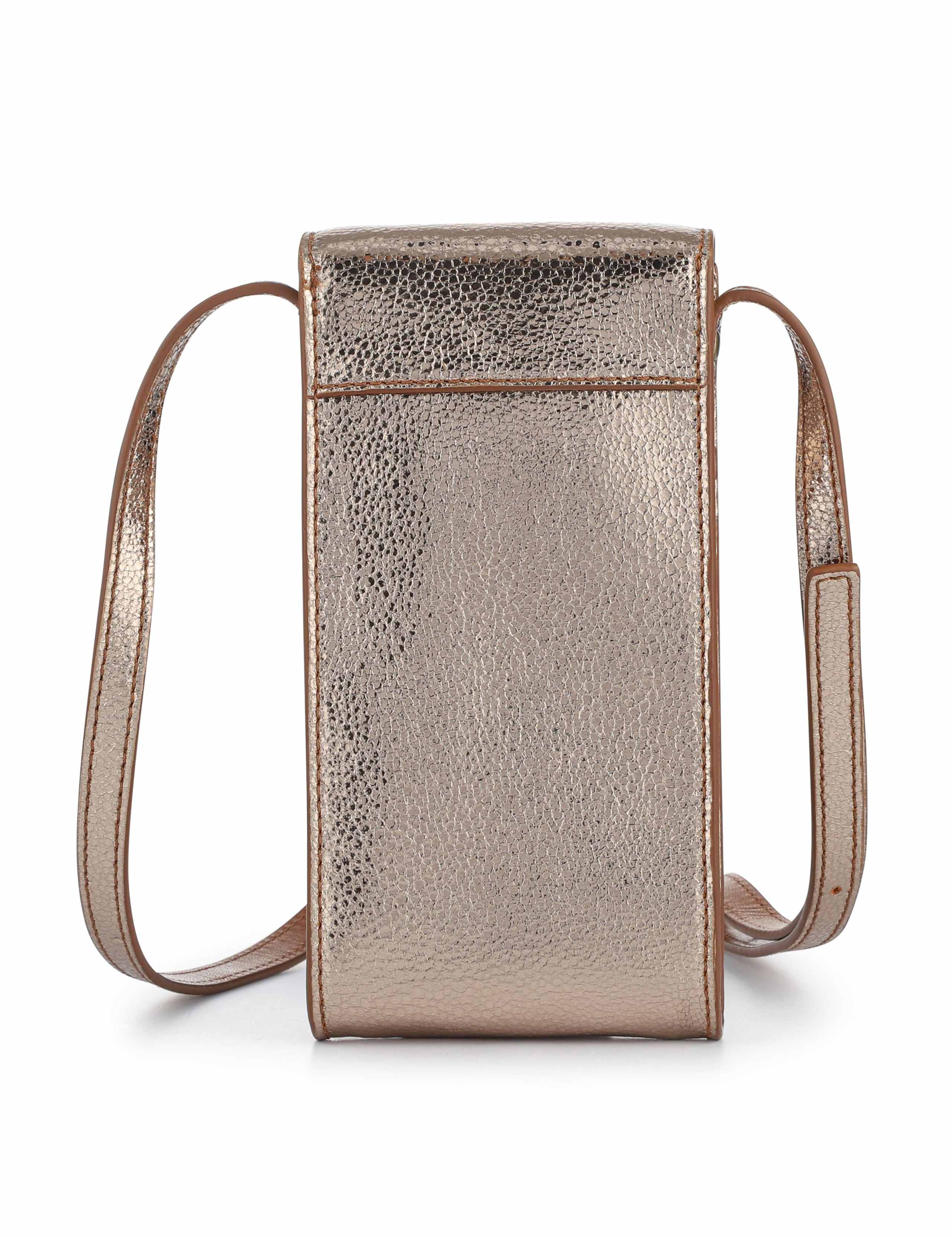 Leather Metallic Cross Body Phone Bag 3 of 4