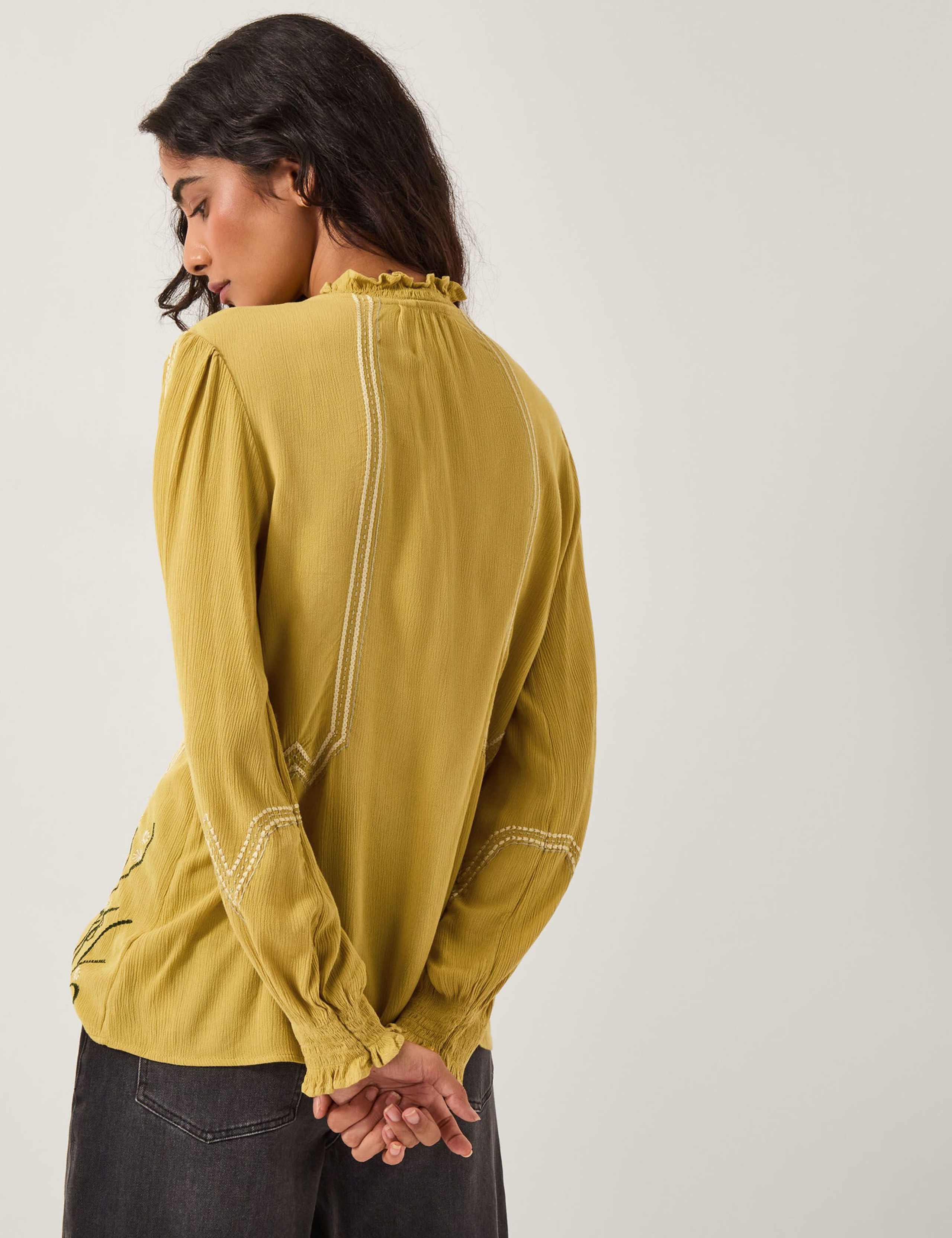 Floral Embroidered Tie Neck Top 5 of 5