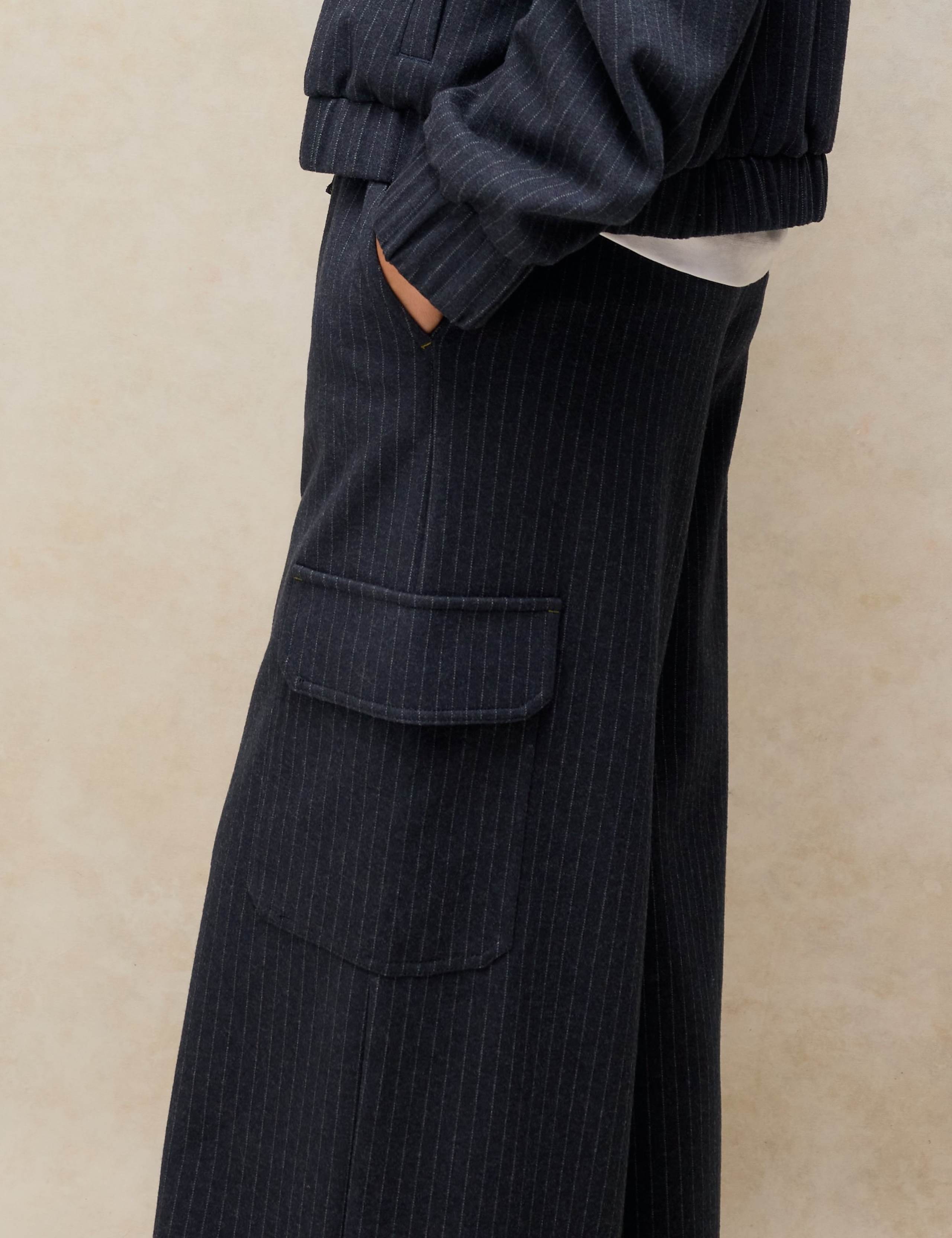 Striped Drawstring Wide Leg Trousers 5 of 6