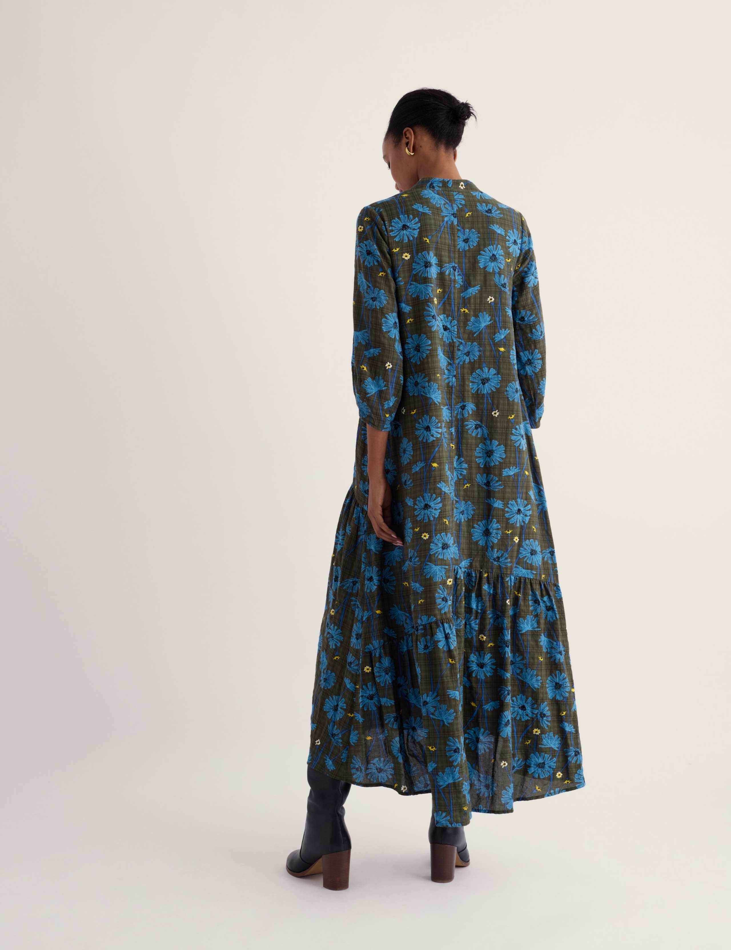 Cotton Rich Floral Midaxi Tiered Dress 3 of 5