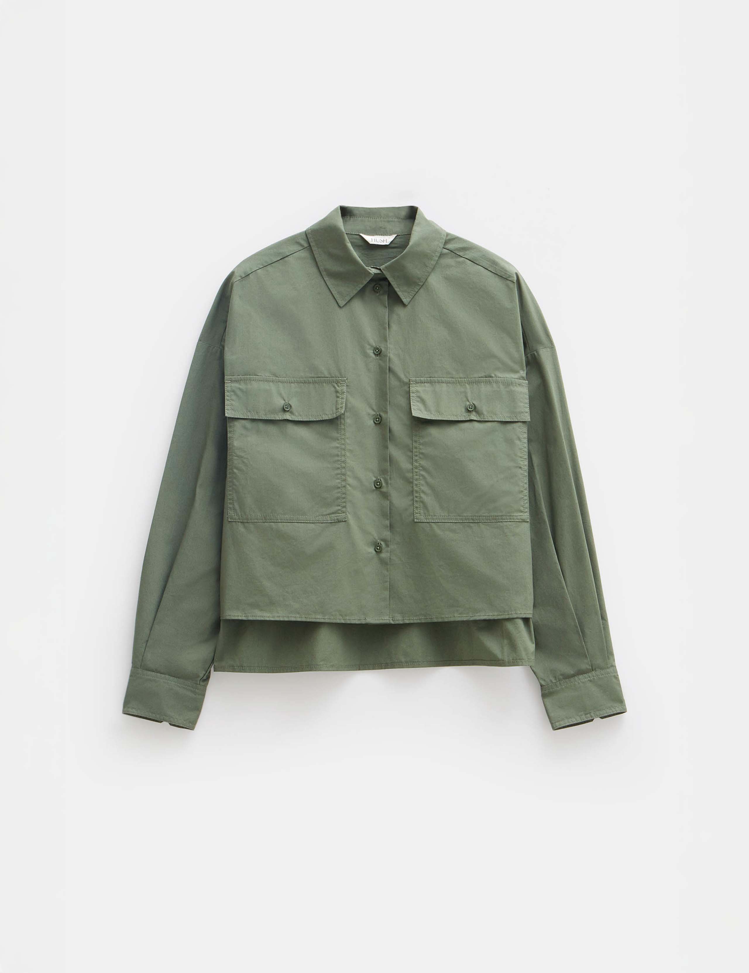 Pure Cotton Oversized Cropped Utility Shirt 2 of 5