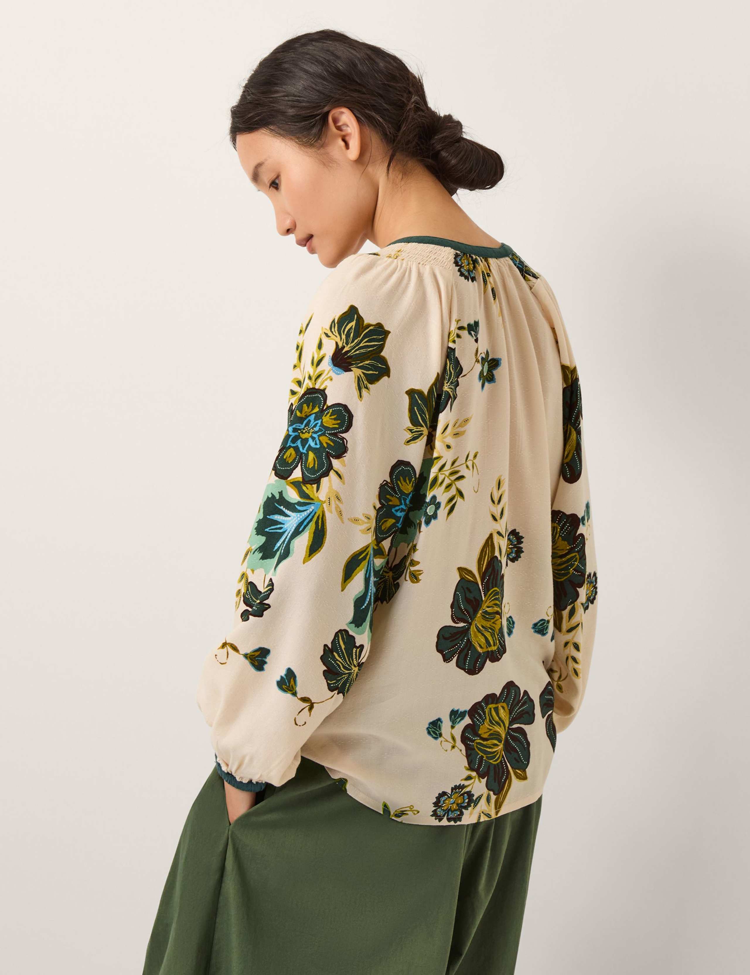 Floral Tie Neck Top 4 of 4