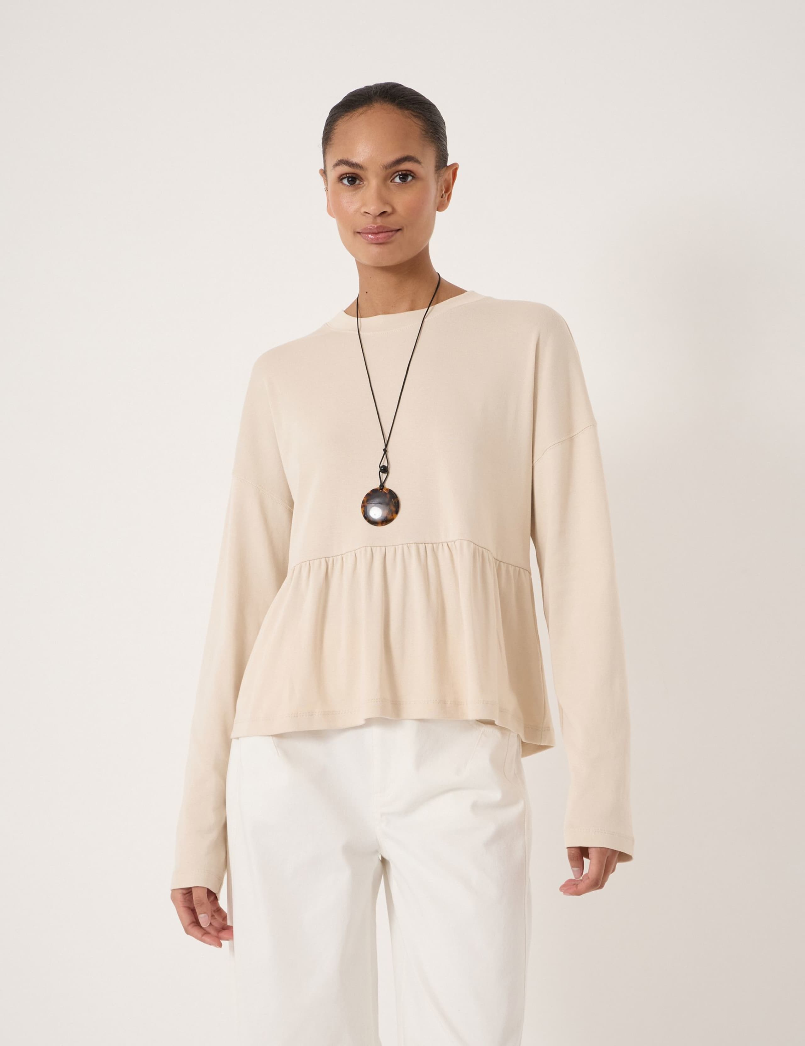 Pure Cotton Peplum Top 1 of 5