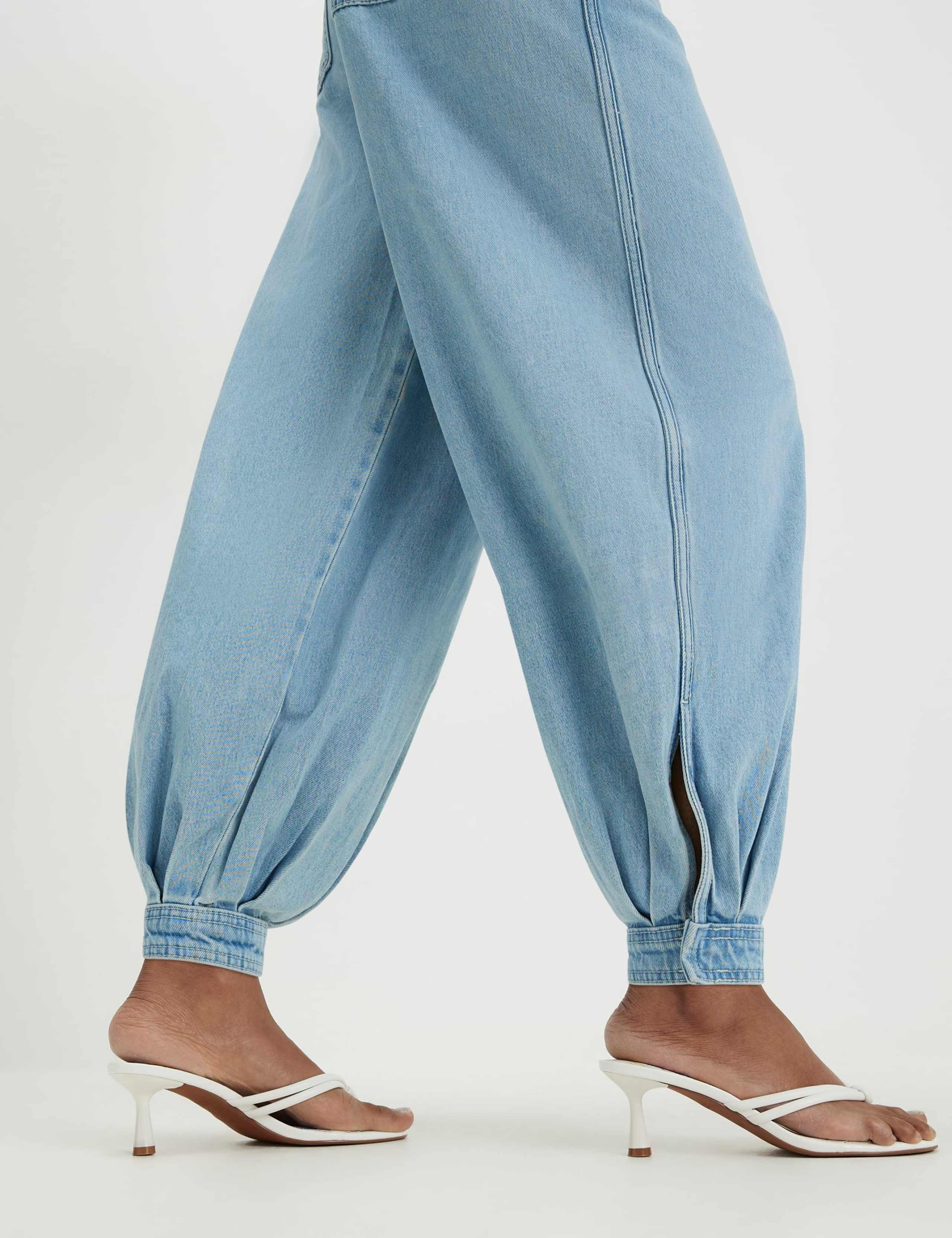 Lyocell Blend High Waisted Balloon Leg Jeans 4 of 4