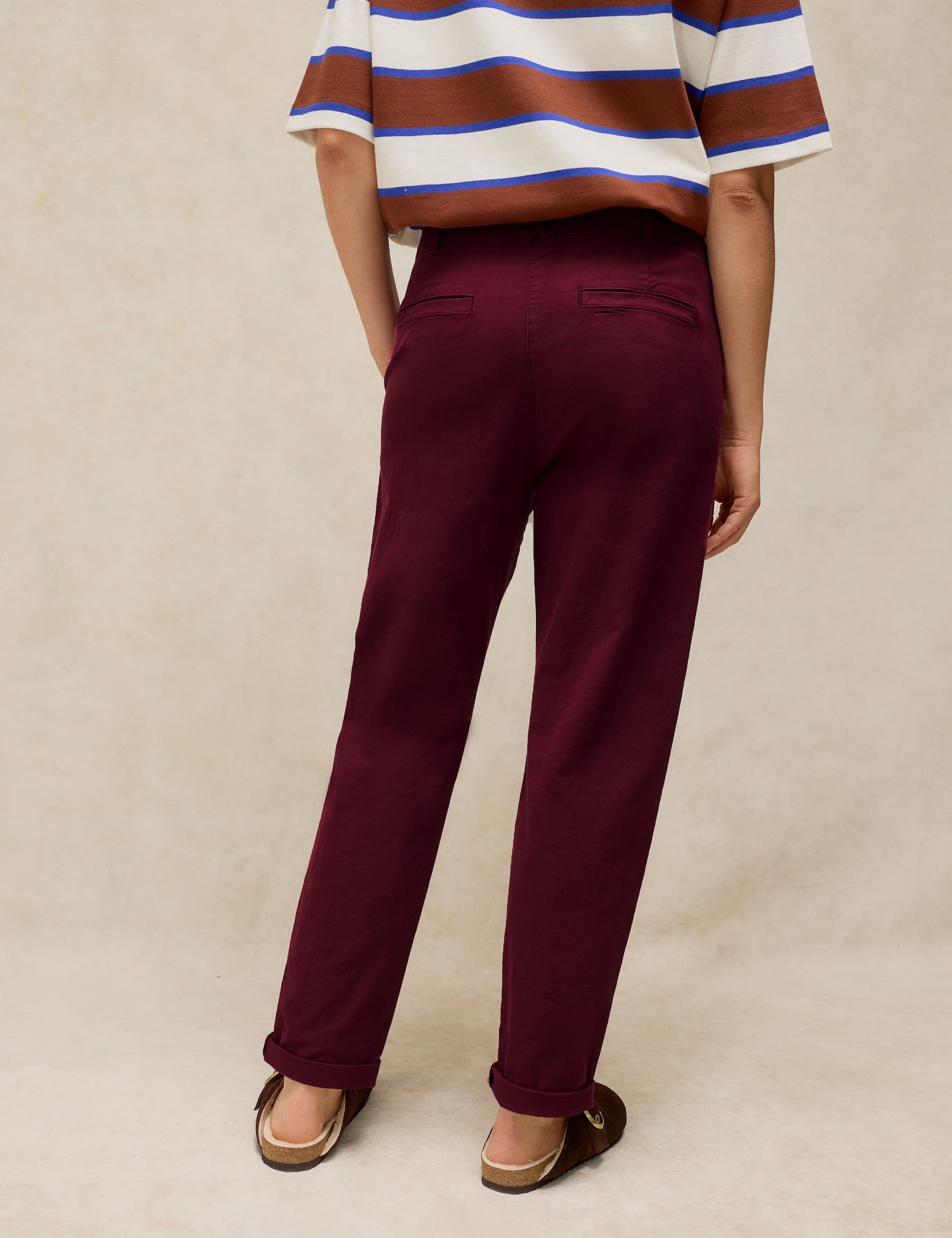 Cotton Rich Straight Leg Chinos with Linen 4 of 6