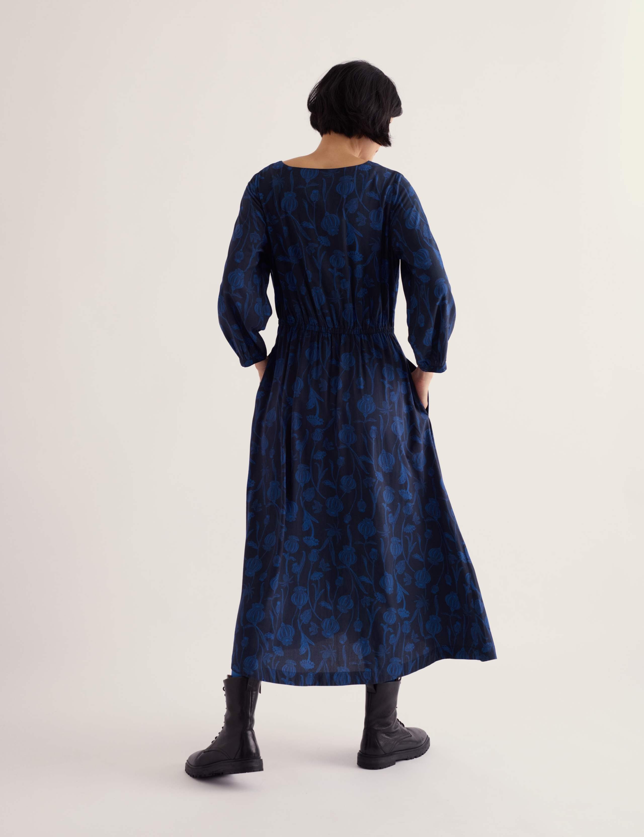 Floral Round Neck Midi Waisted Dress 6 of 6