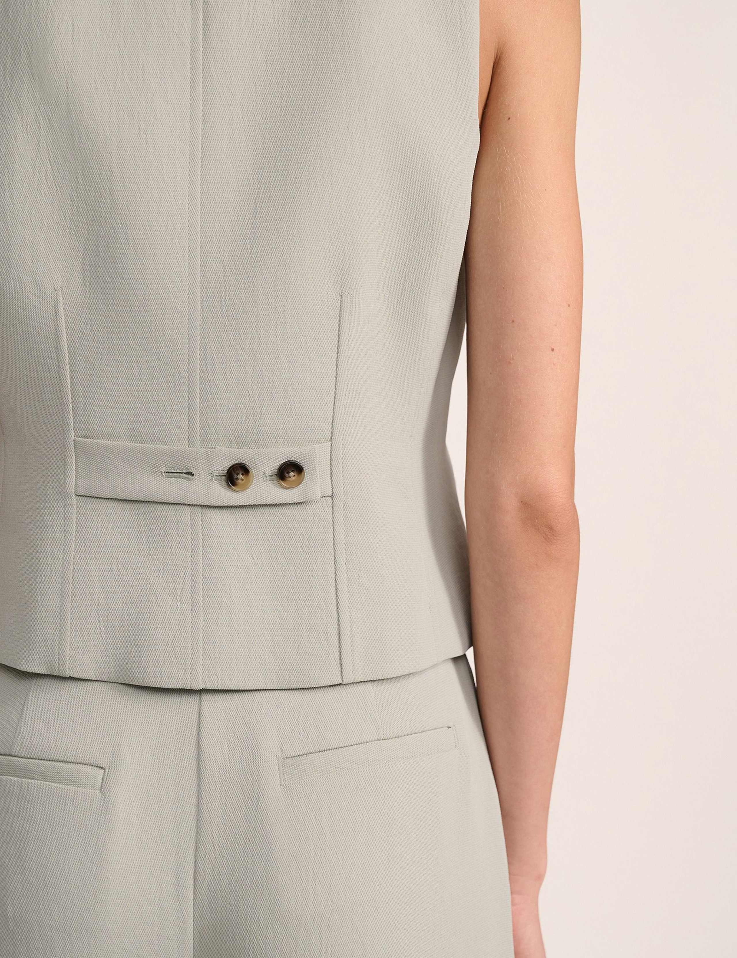 Textured V-Neck Double Breasted Waistcoat 4 of 5
