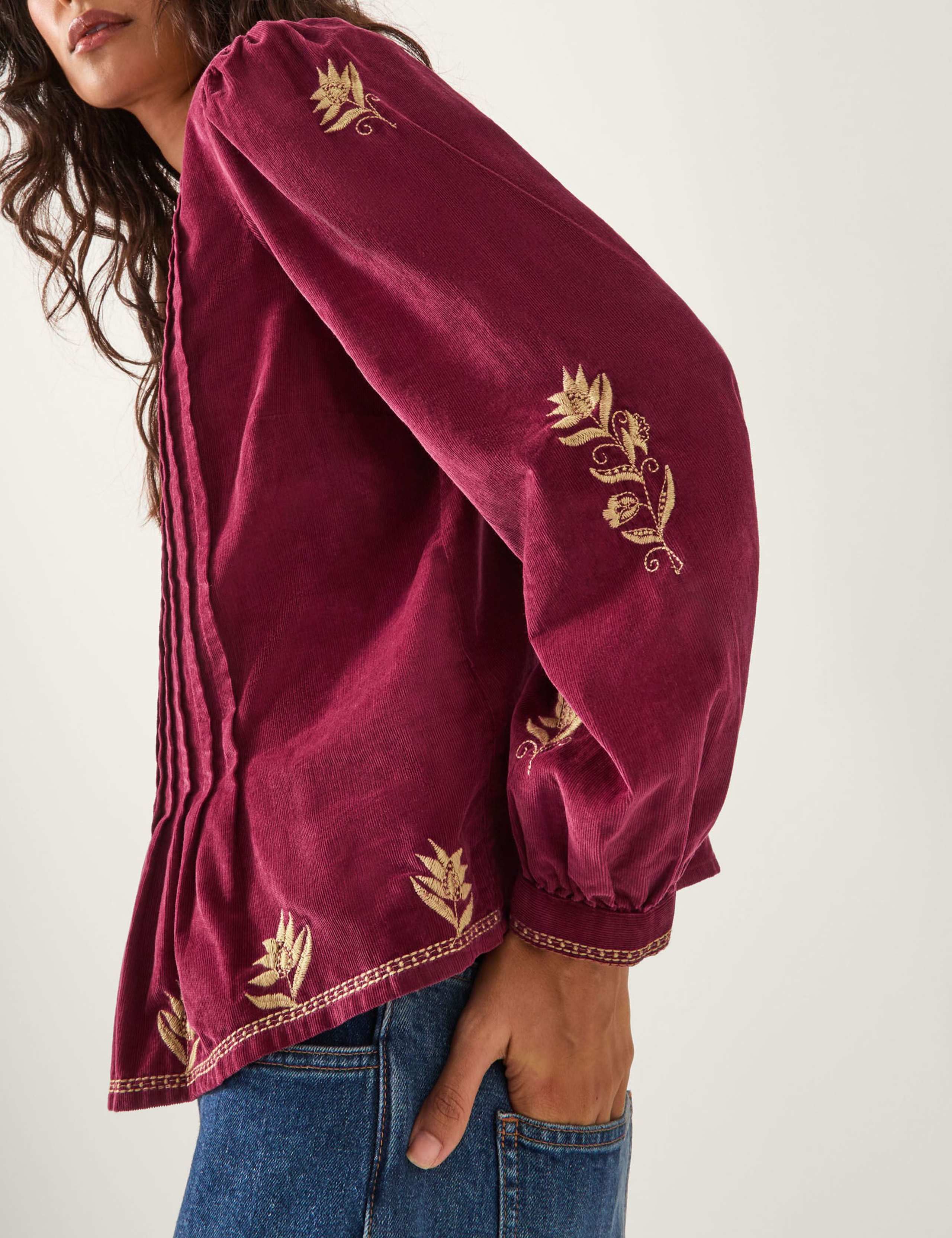 Pure Cotton Floral Embroidered Top 4 of 5