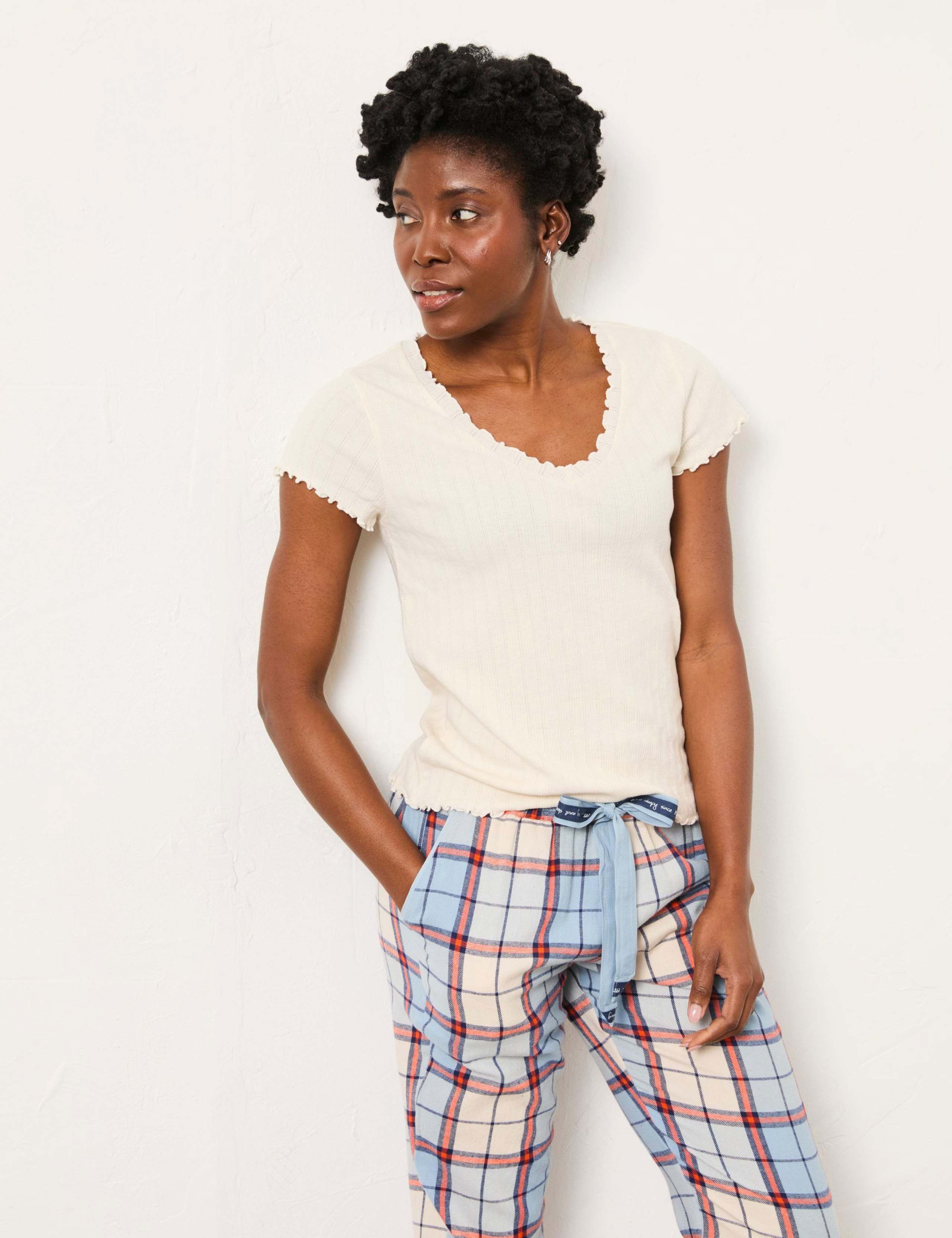 Cotton Rich Pointelle Pyjama Top 1 of 5