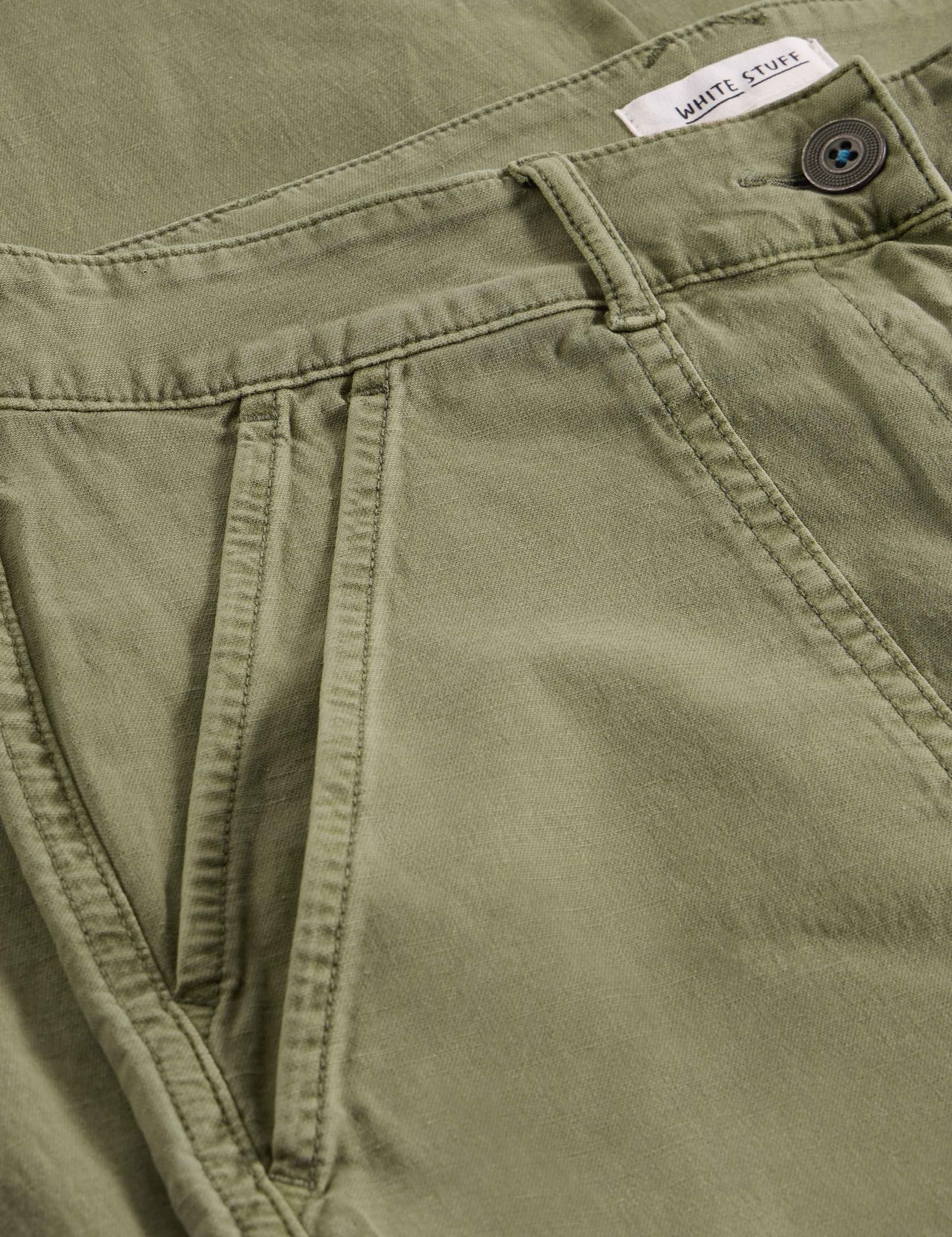Cotton Blend Wide Leg Chinos with Linen 6 of 6