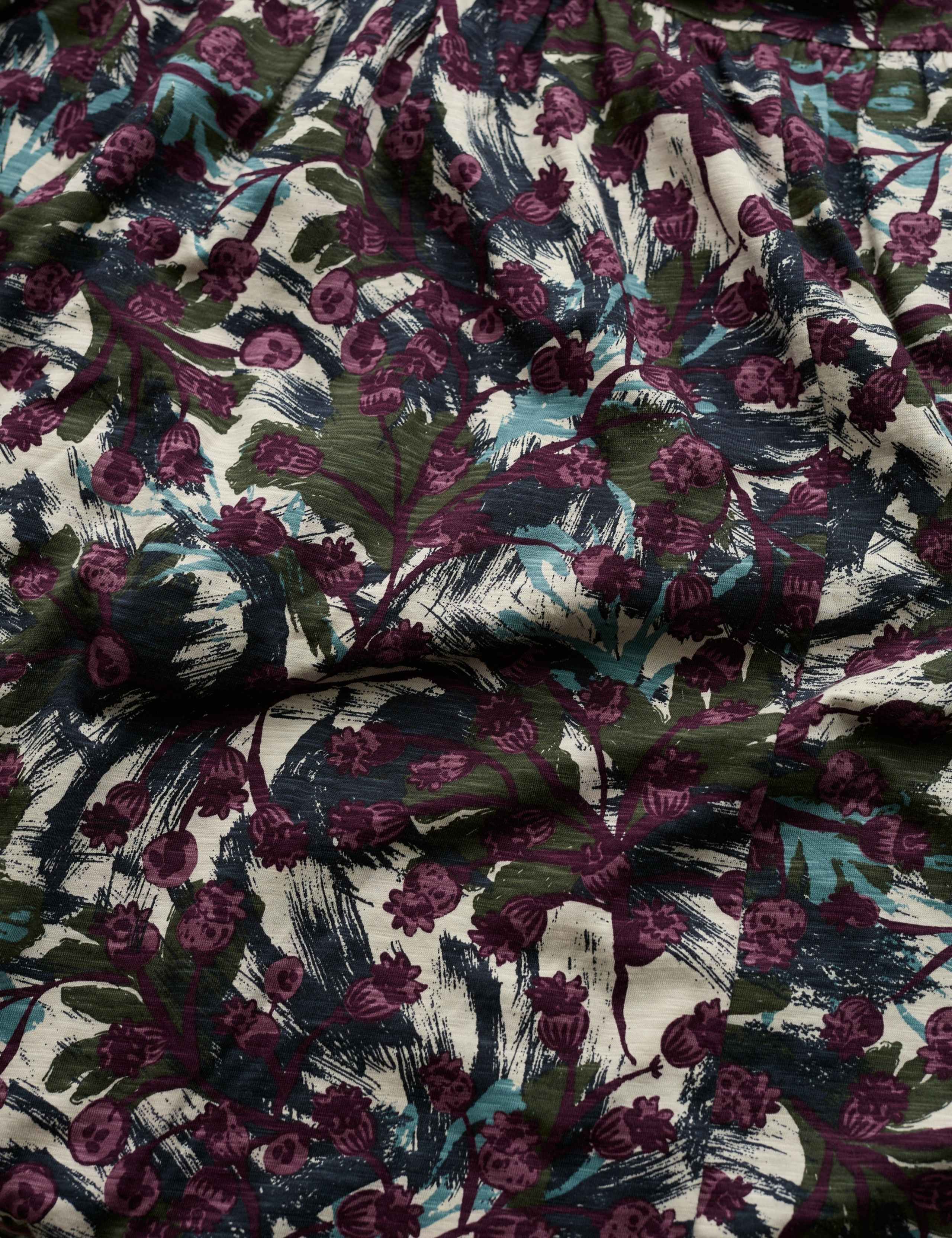 Pure Cotton Floral Midaxi Waisted Dress 5 of 5