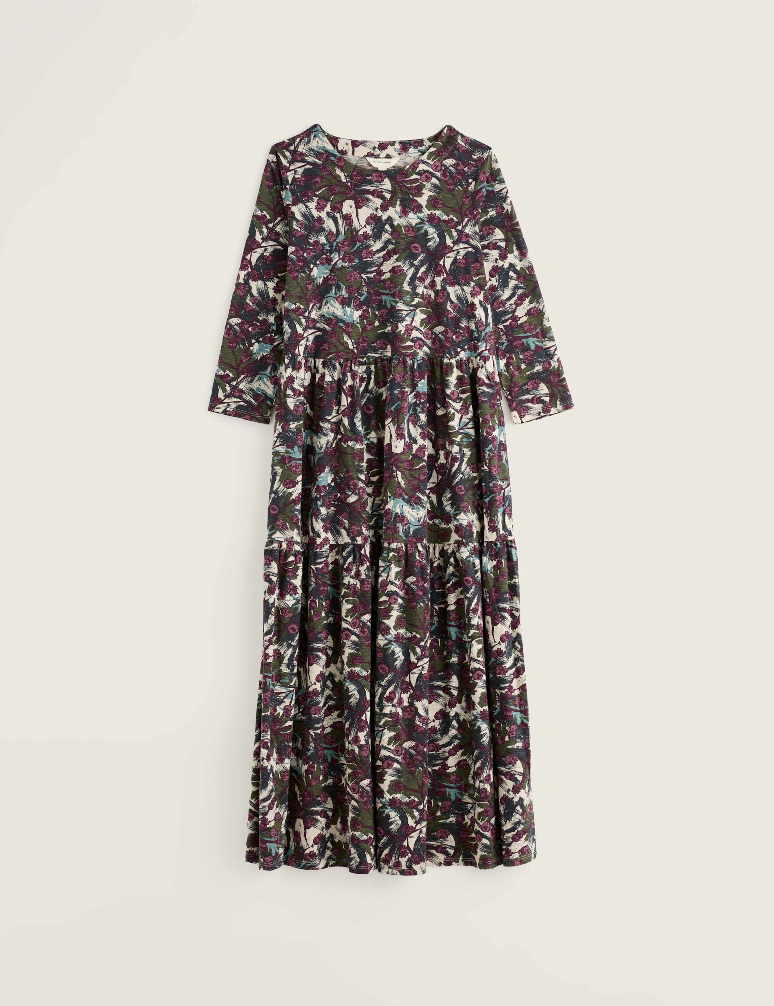 Pure Cotton Floral Midaxi Waisted Dress 2 of 5