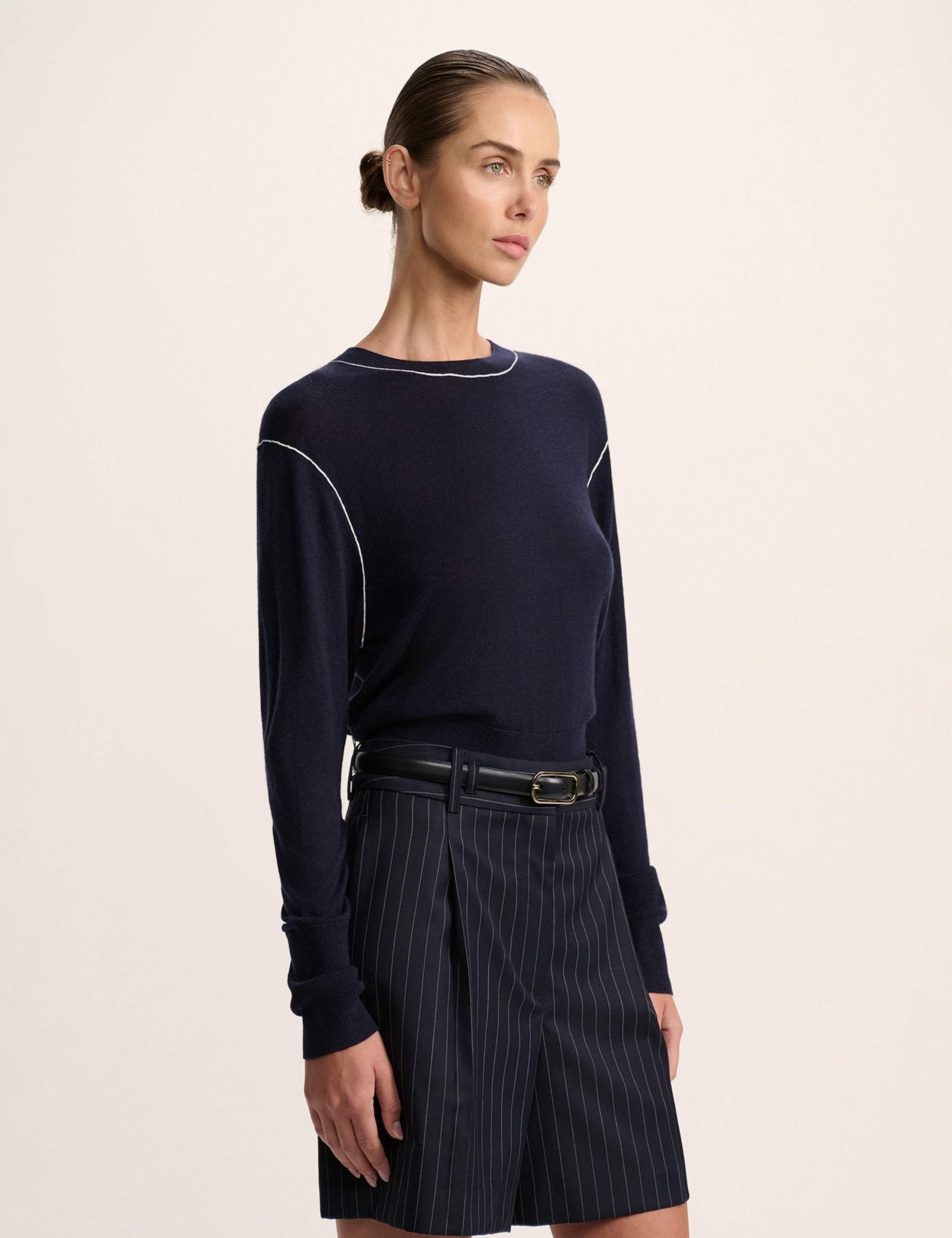 Contrast Knitted Top with Cashmere 3 of 5