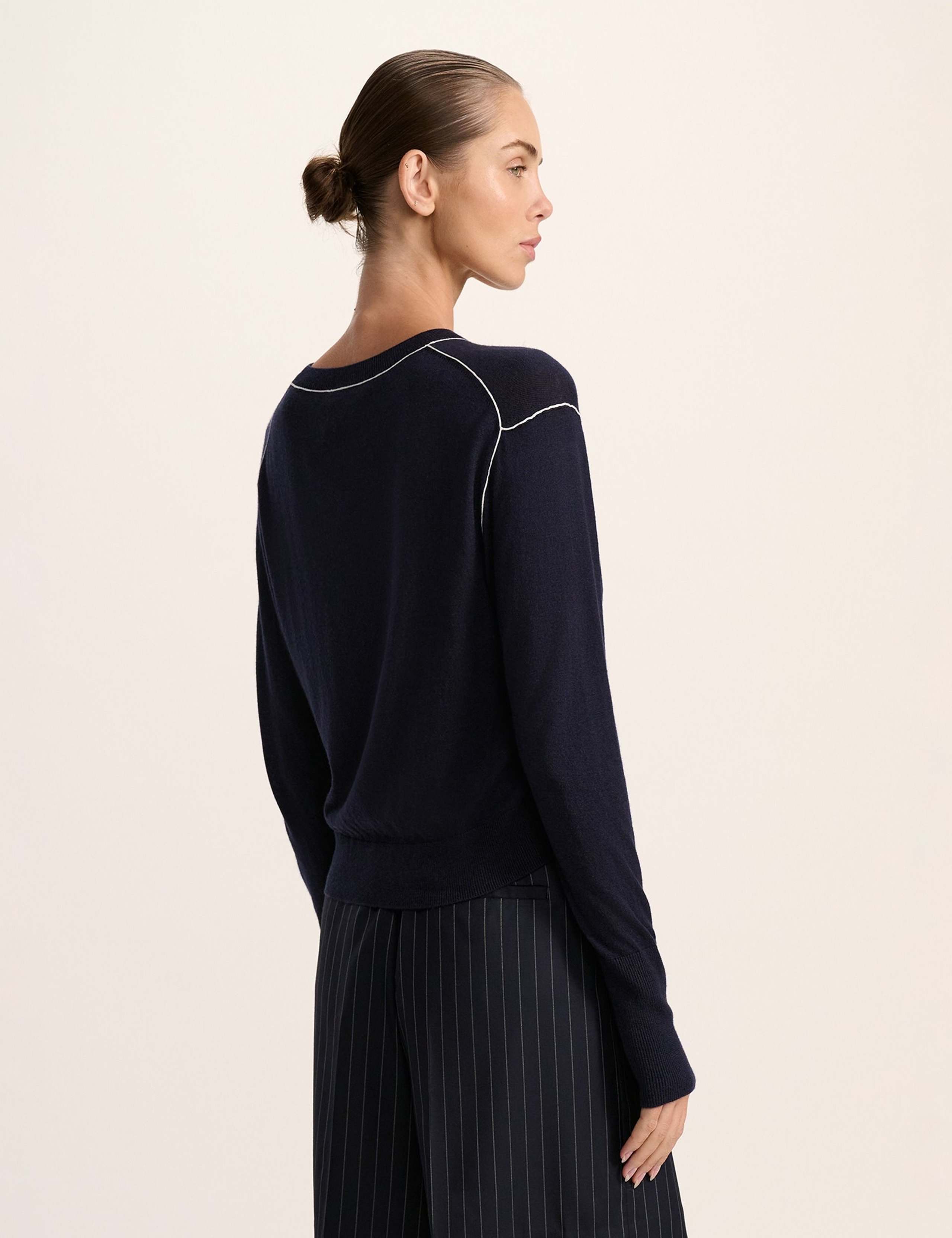 Contrast Knitted Top with Cashmere 4 of 5