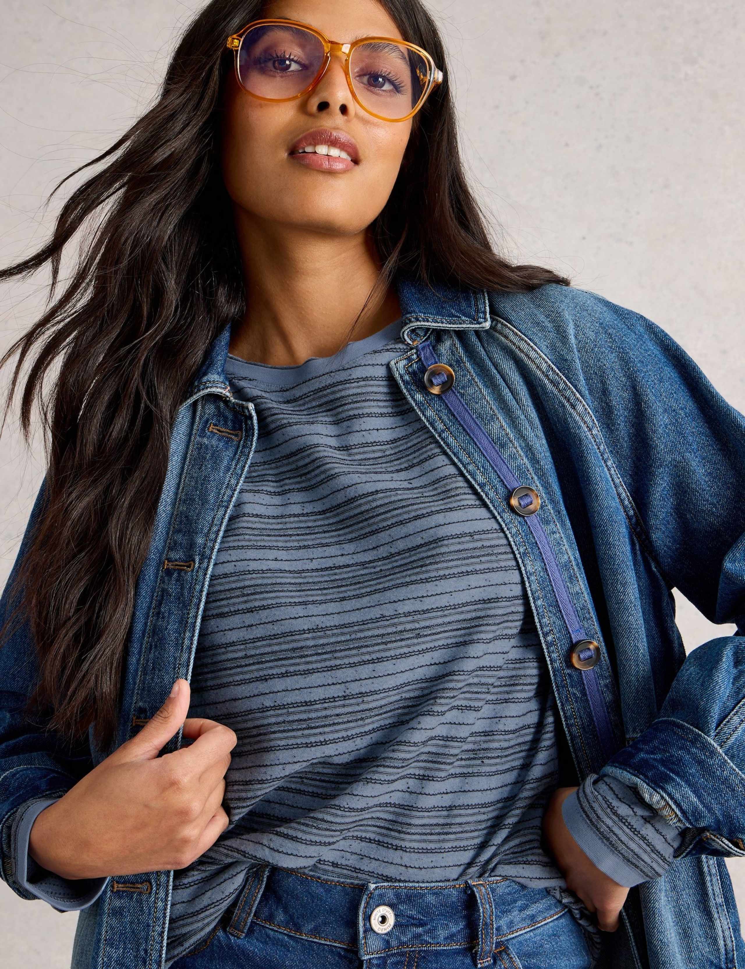 Cotton Rich Crew Neck Striped Top 3 of 6