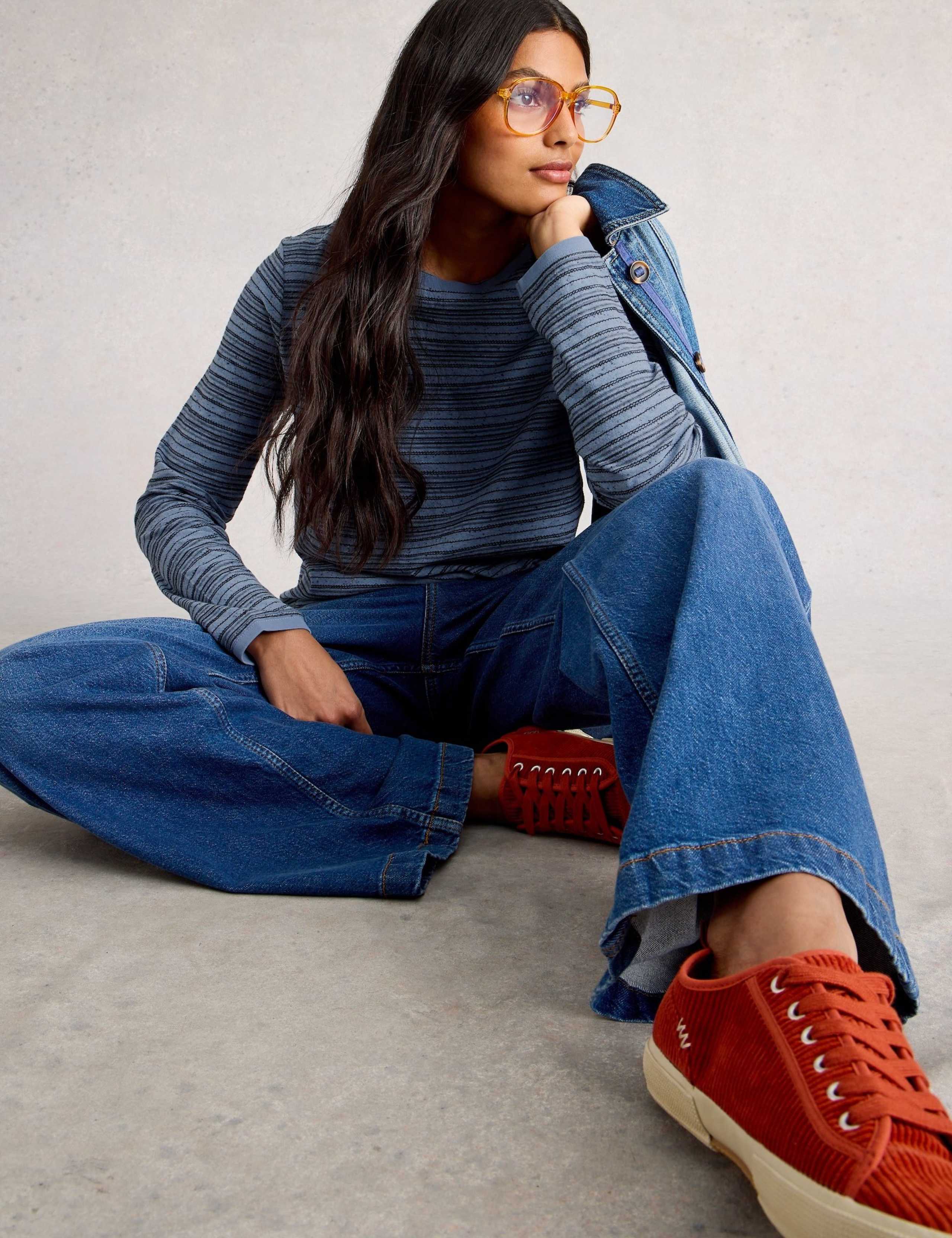 Cotton Rich Crew Neck Striped Top 5 of 6