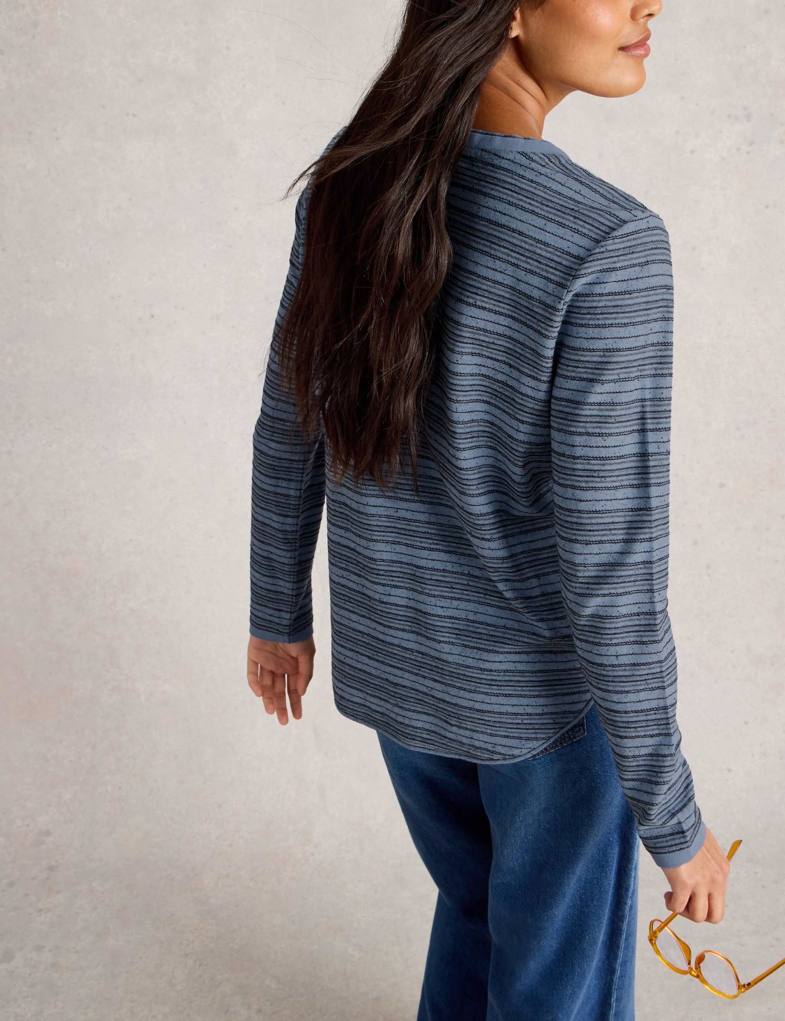 Cotton Rich Crew Neck Striped Top 6 of 6