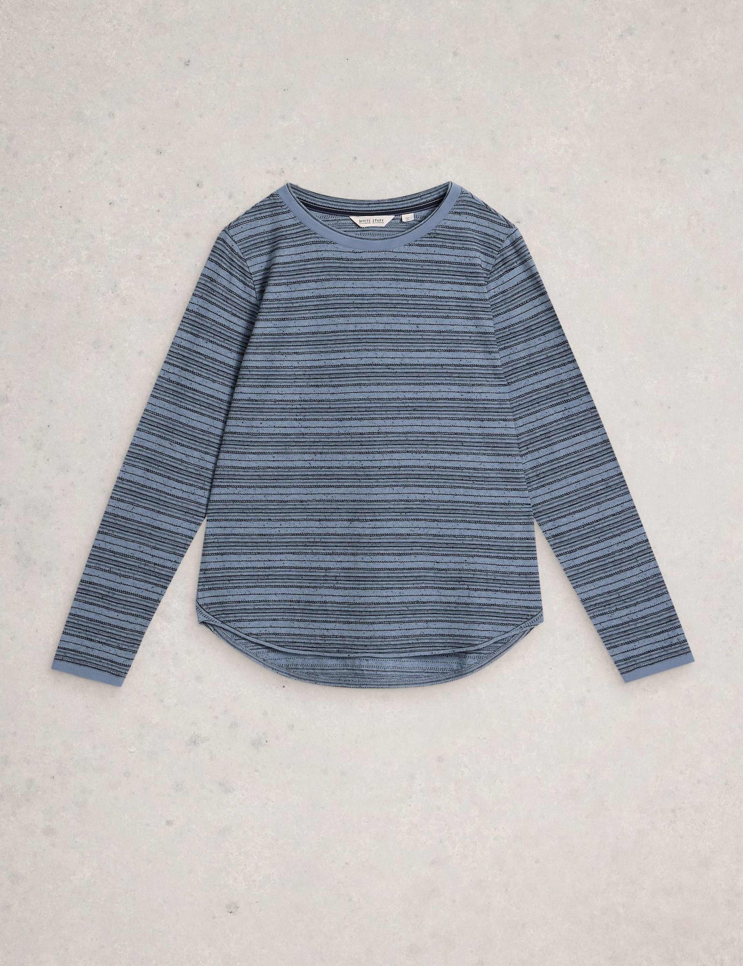 Cotton Rich Crew Neck Striped Top 2 of 6