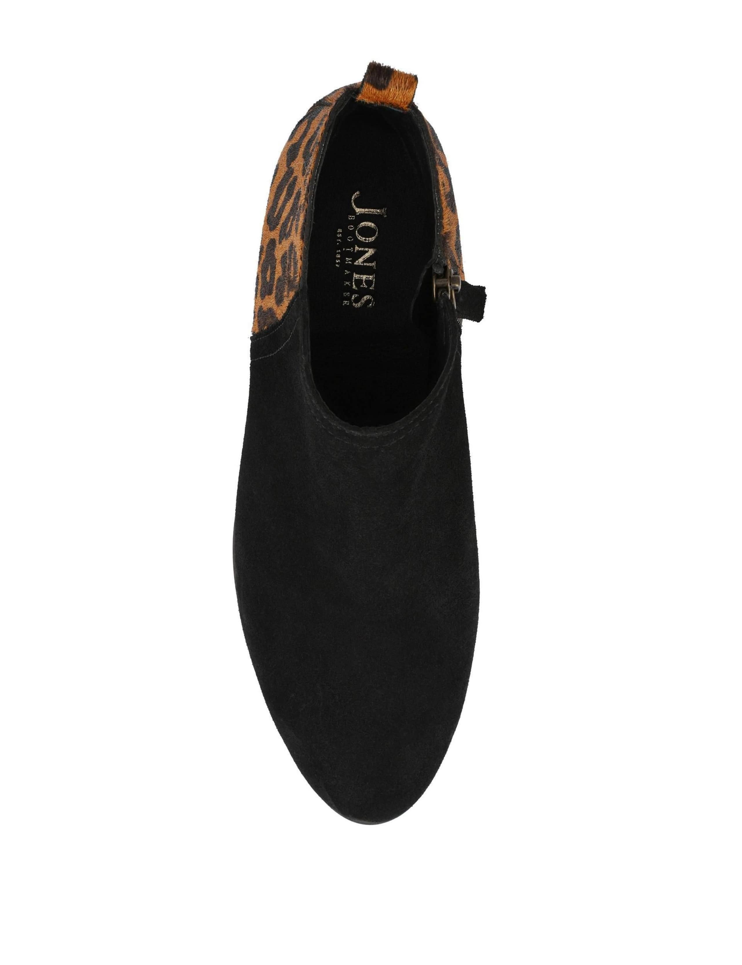 Leather Leopard Print Block Heel Ankle Boots 4 of 6