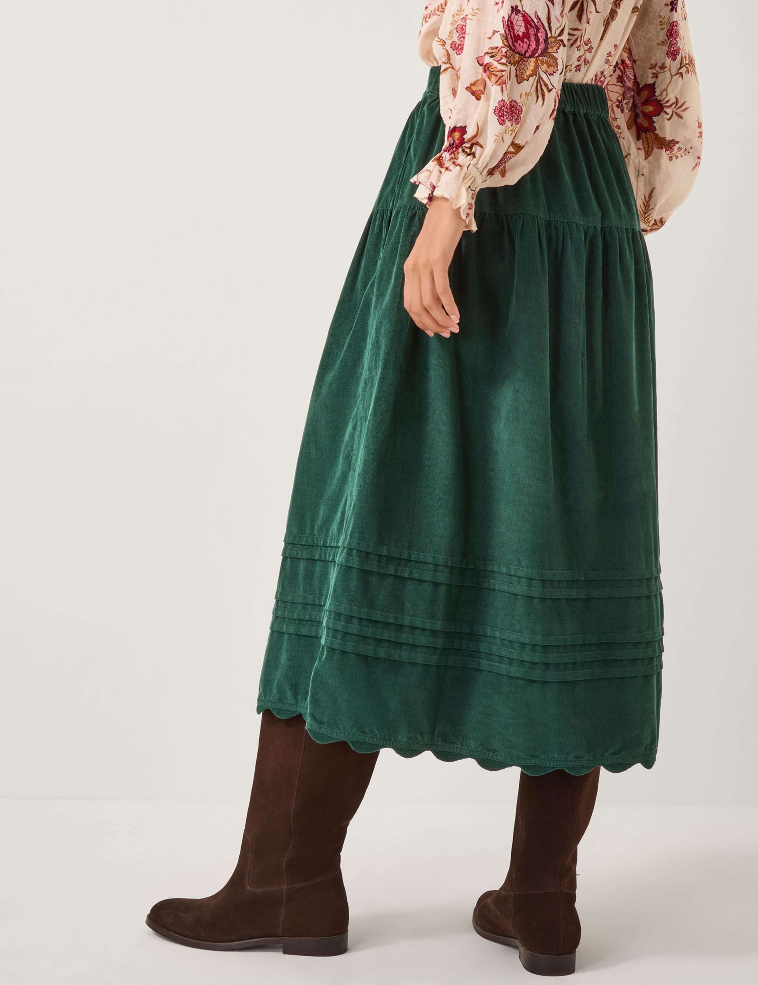Cord Midi Tiered Skirt 4 of 5