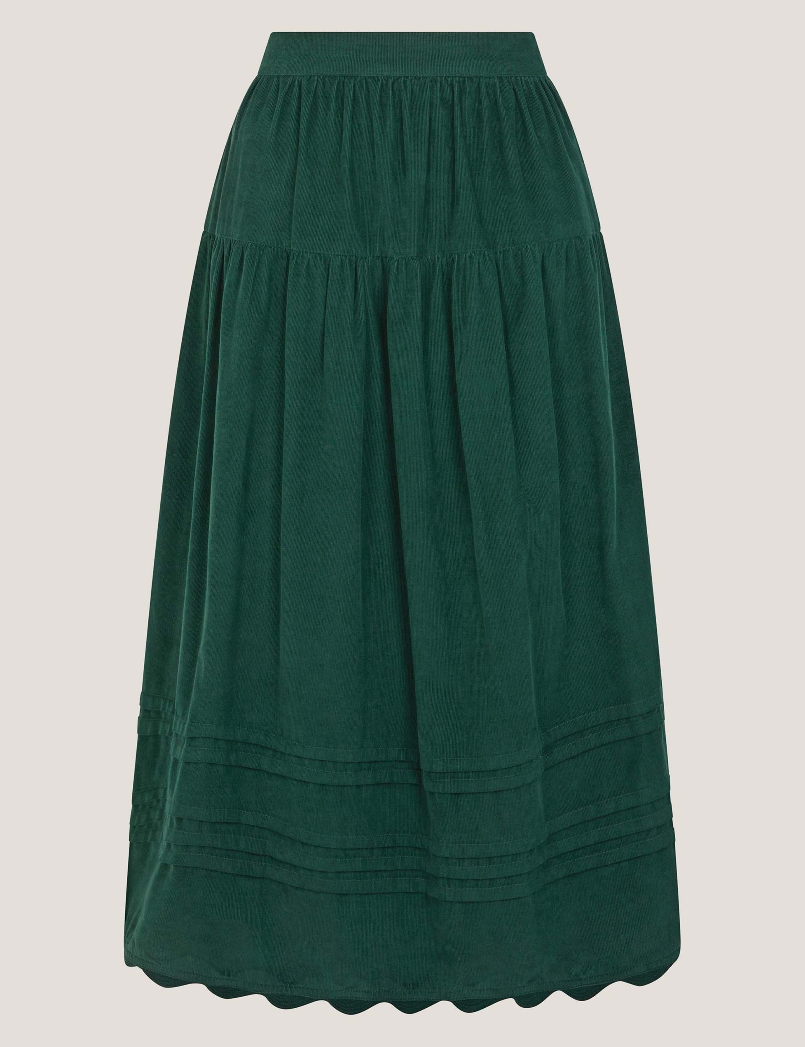 Cord Midi Tiered Skirt 2 of 5