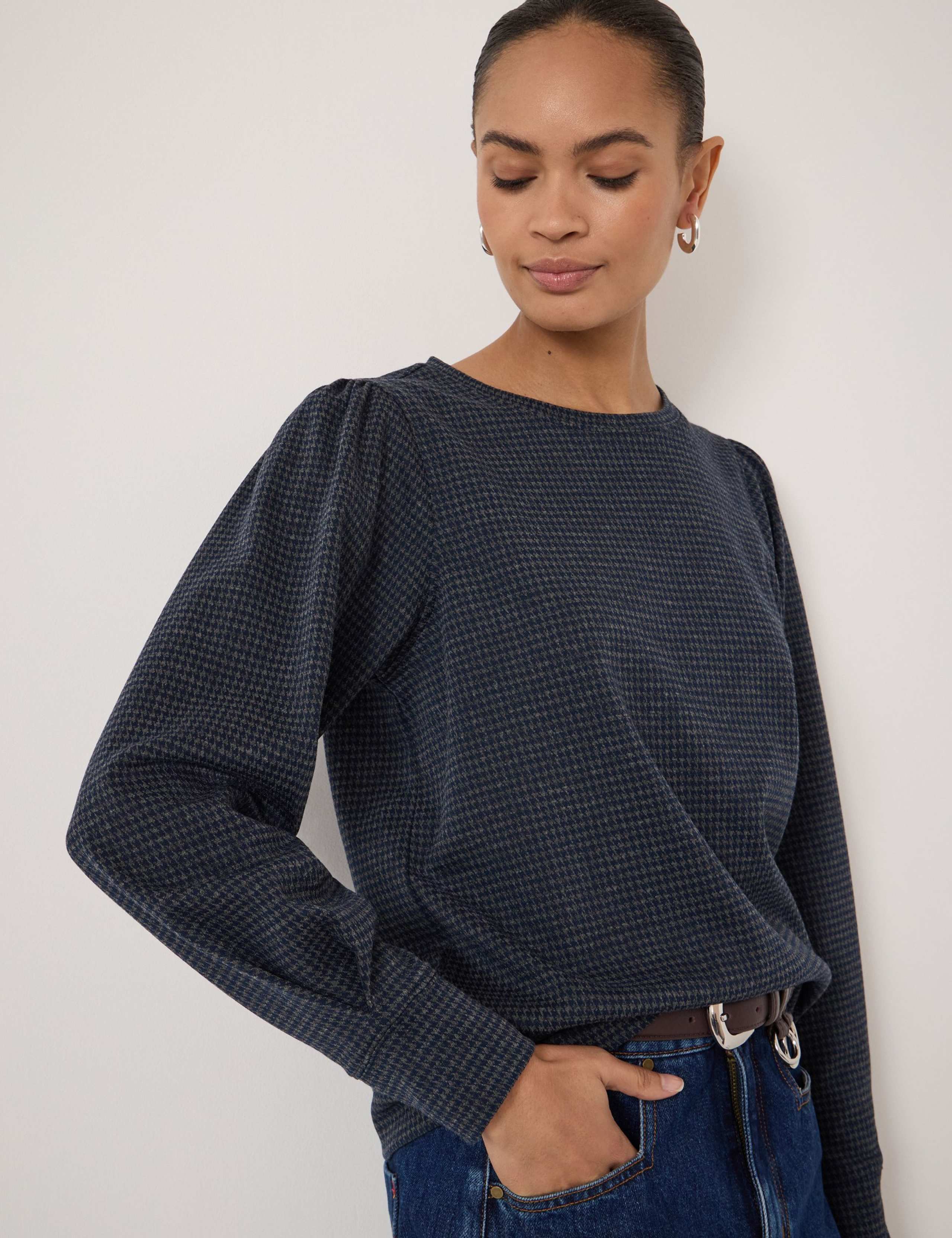 Jersey Checked Top 5 of 6