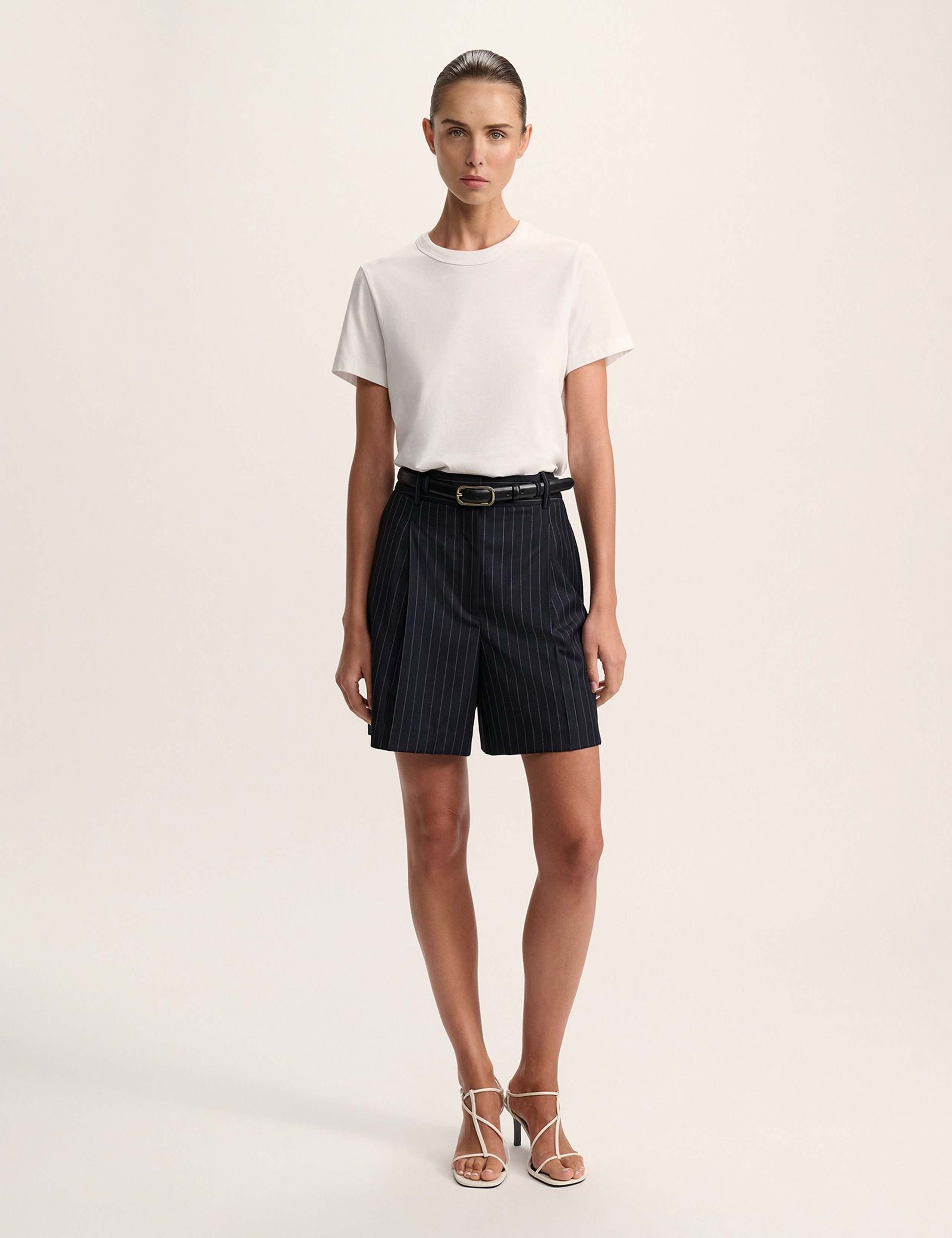 Wool Blend Pinstripe Bermuda Shorts 2 of 6