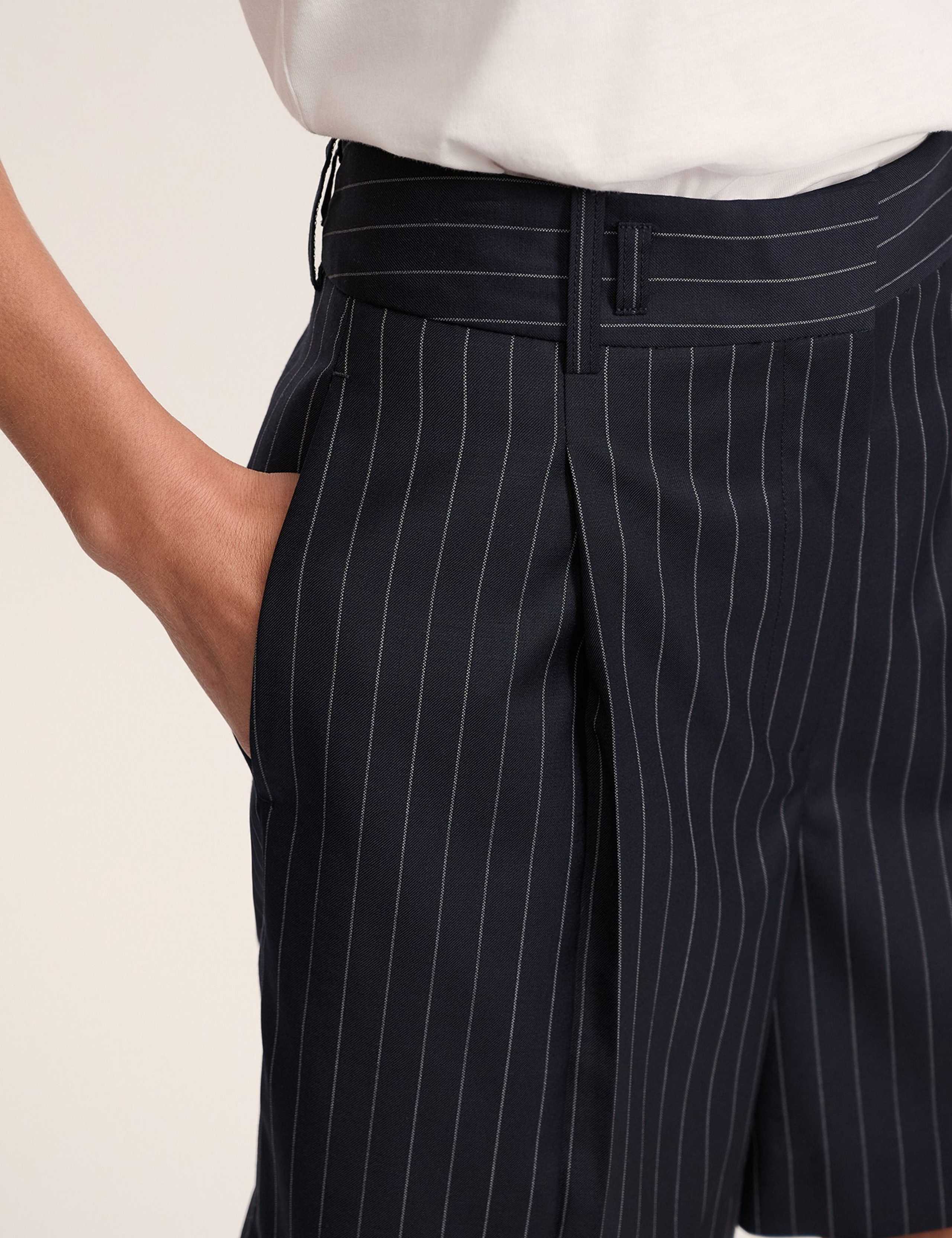 Wool Blend Pinstripe Bermuda Shorts 4 of 6