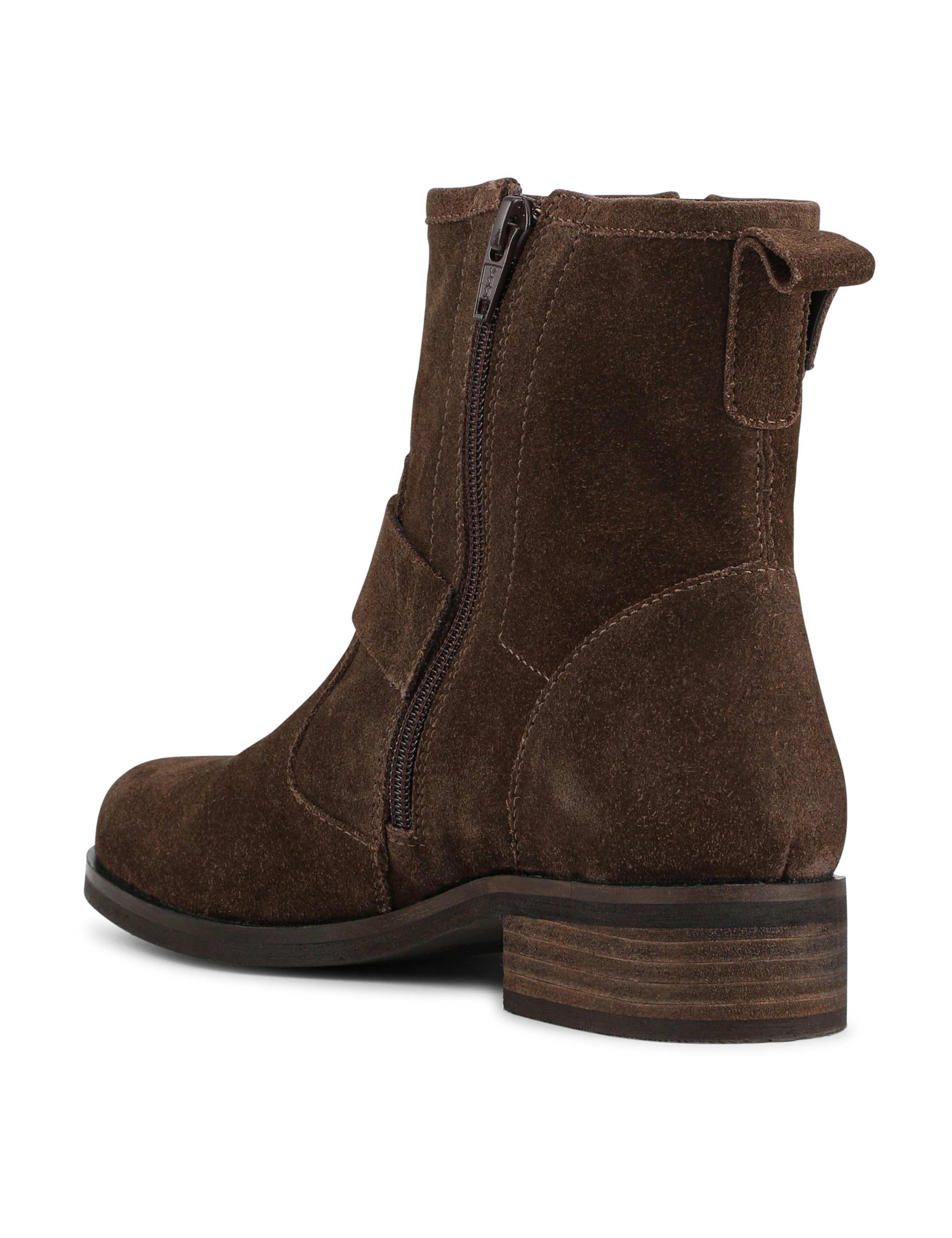 Leather Buckle Block Heel Ankle Boots 4 of 5