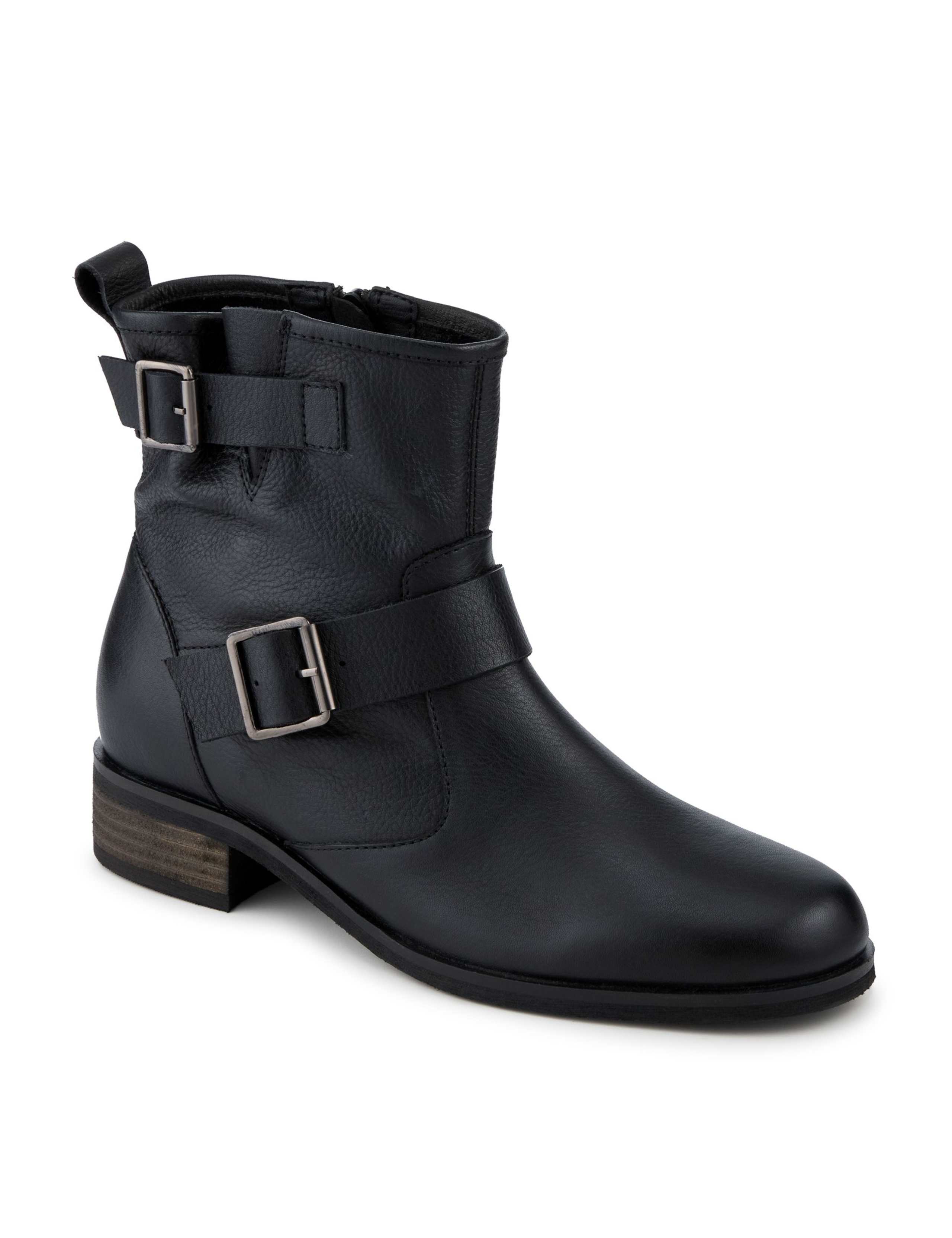 Leather Buckle Block Heel Ankle Boots 2 of 5
