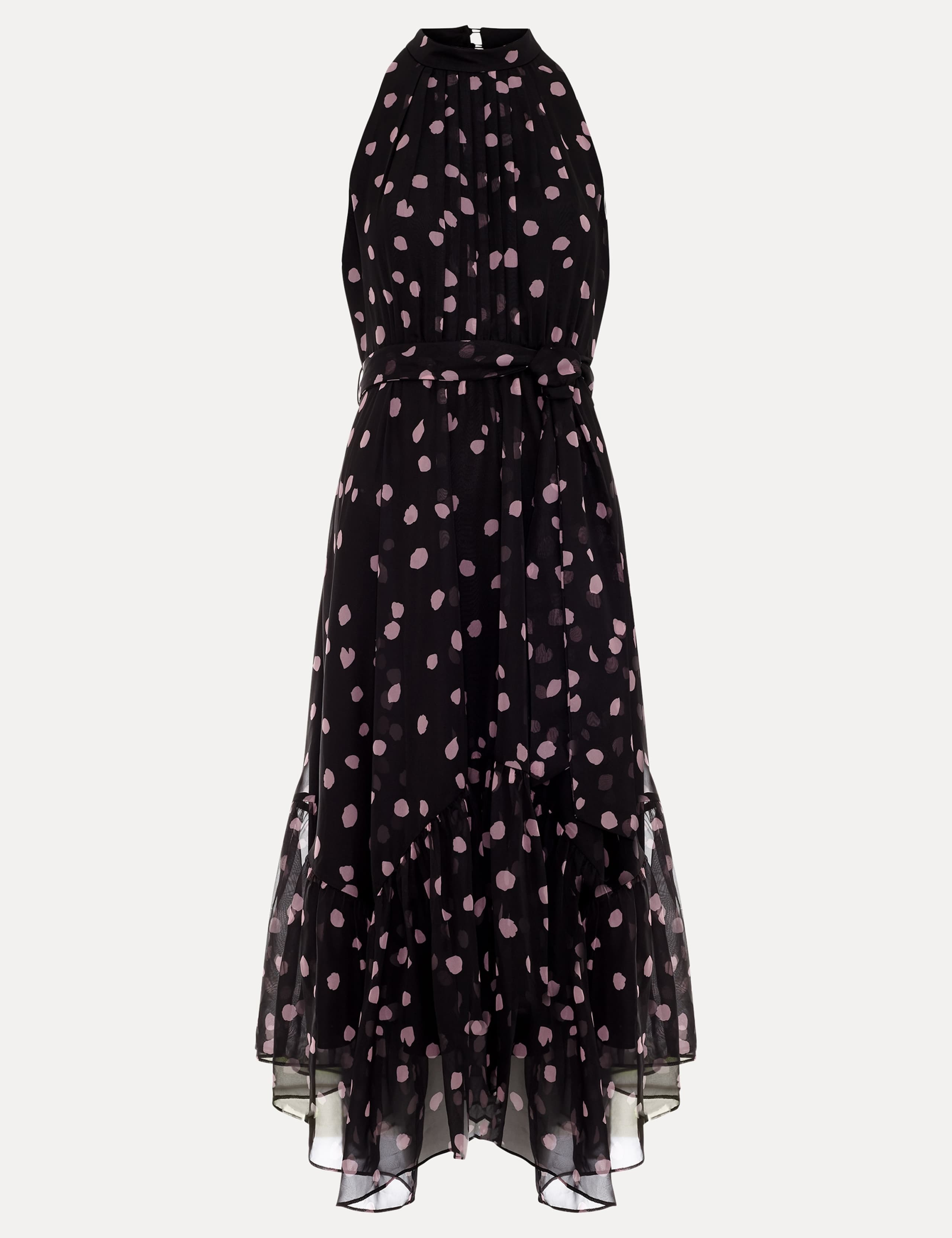 Polka Dot Halter Neck Midi Skater Dress 2 of 6