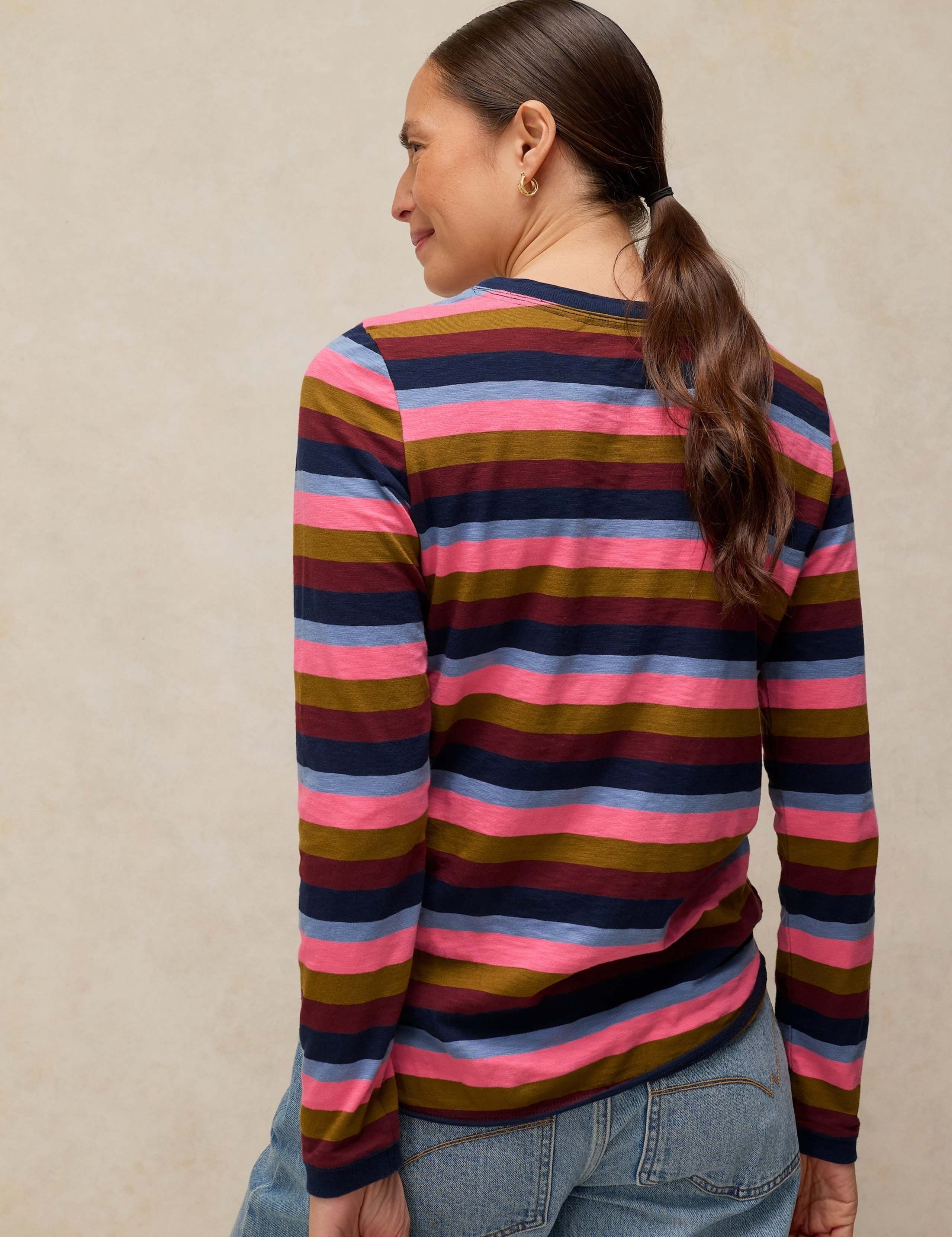 Pure Cotton Striped Crew Neck Top 4 of 6