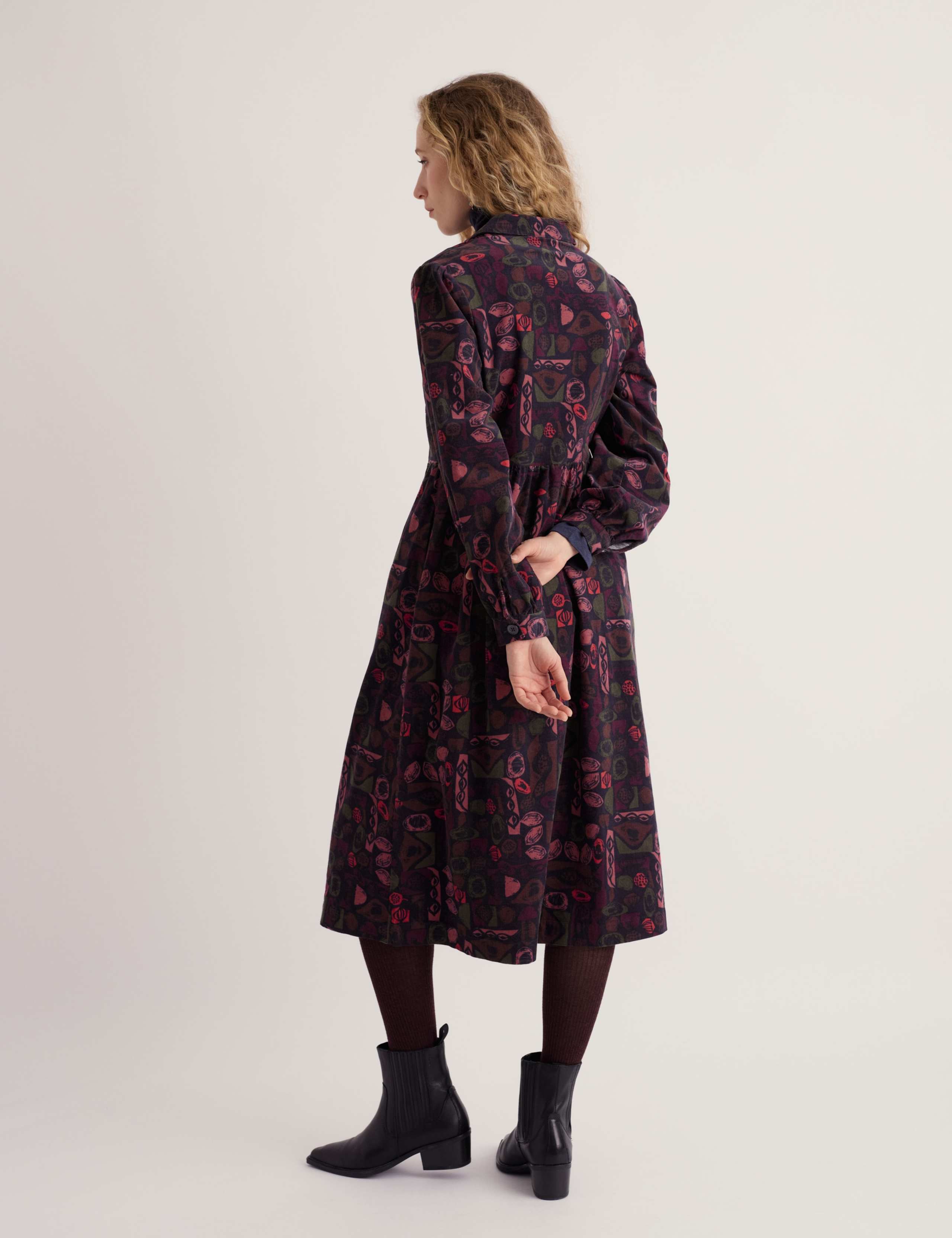 Pure Cotton Printed Midi Waisted Dress 3 of 5