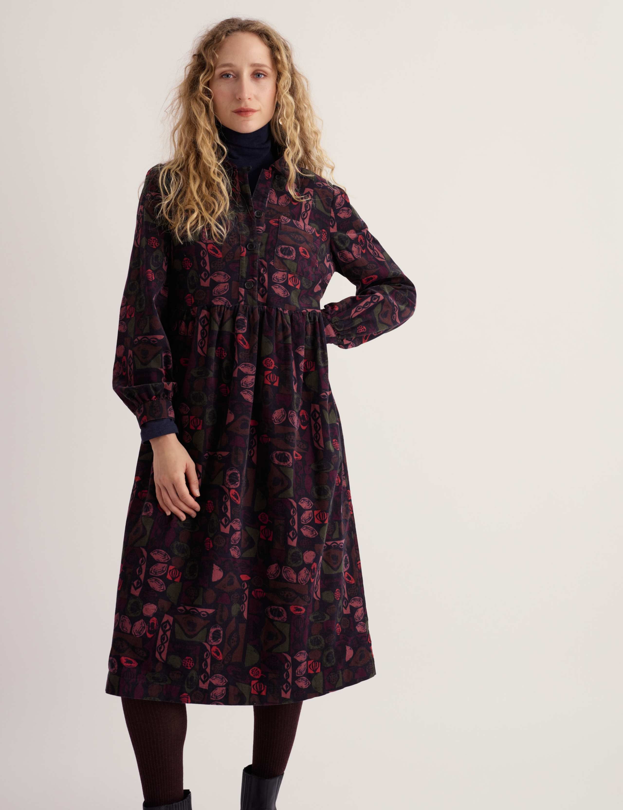Pure Cotton Printed Midi Waisted Dress 5 of 5