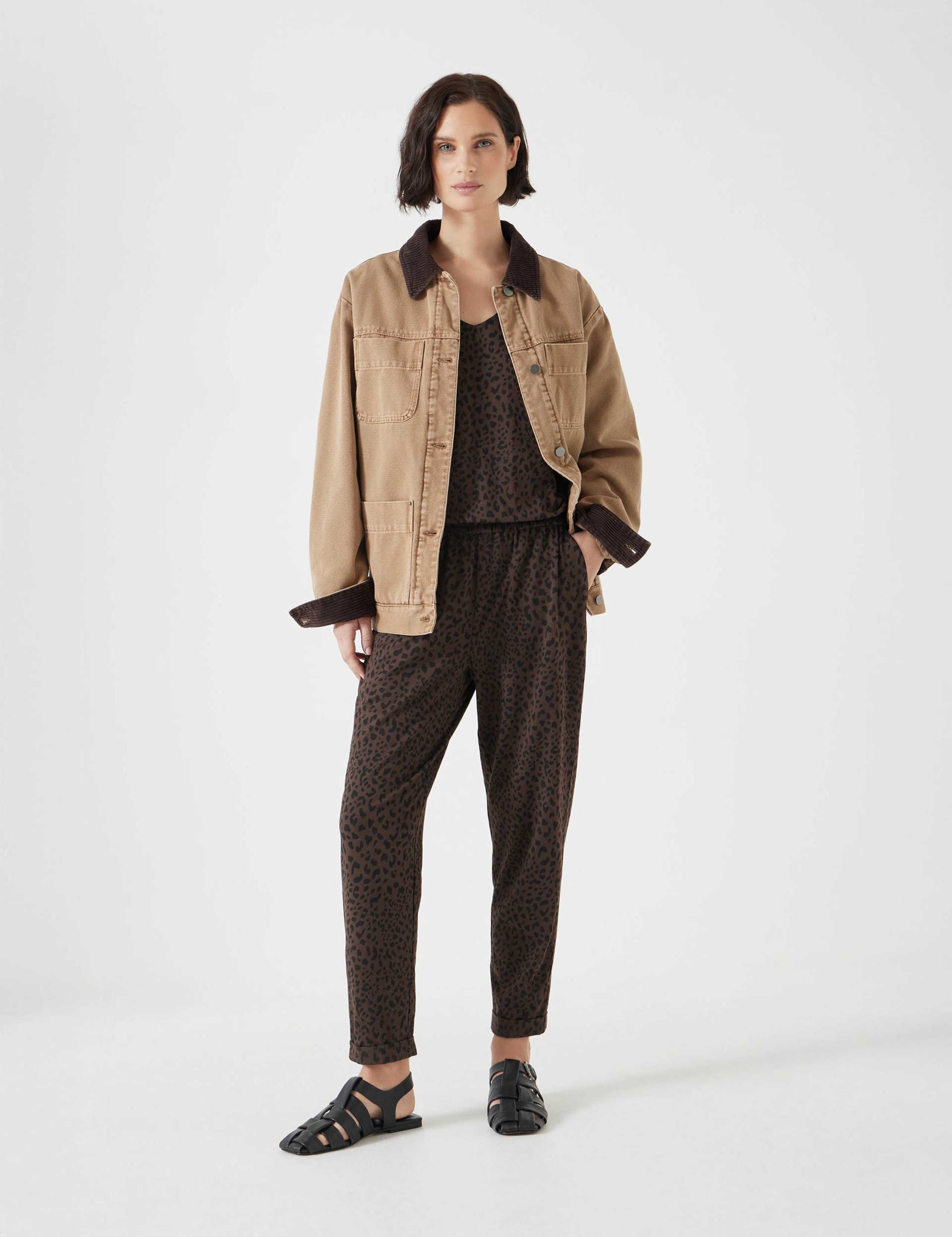 Jersey Animal Print Cropped Jumpsuit 4 of 5