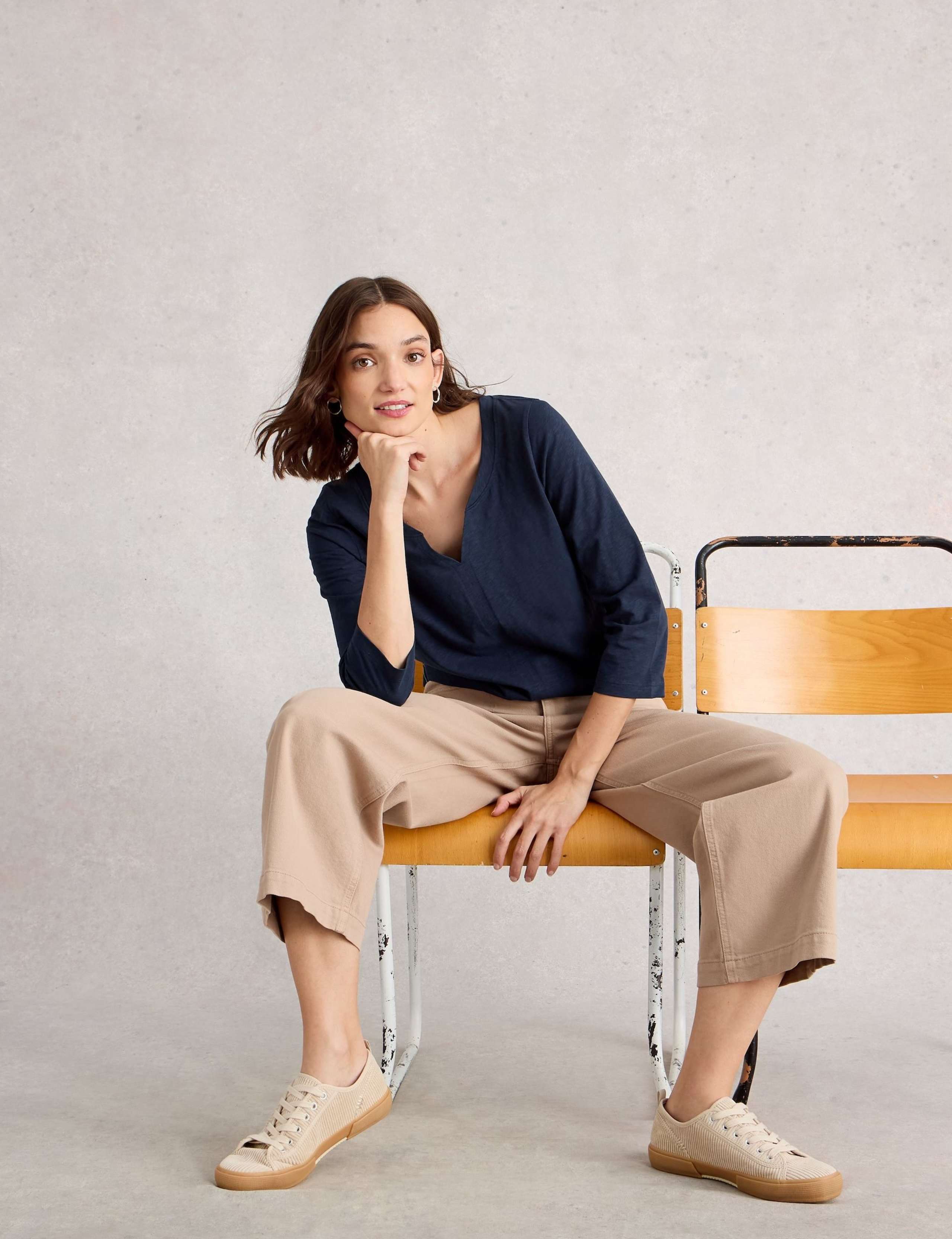 Pure Cotton Printed Notch Neck Top 1 of 6