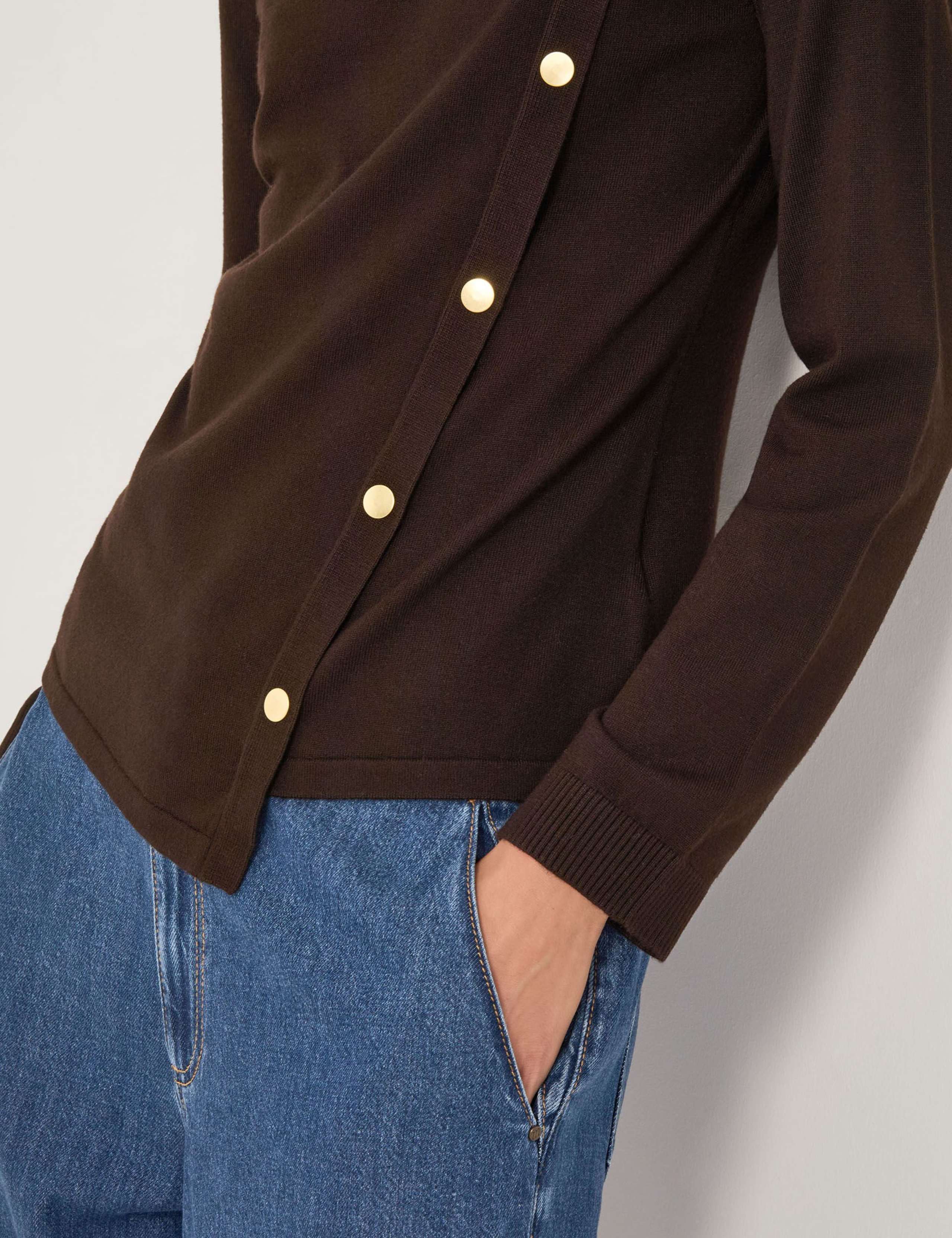 Textured Crew Neck Button Detail Jumper 4 of 5