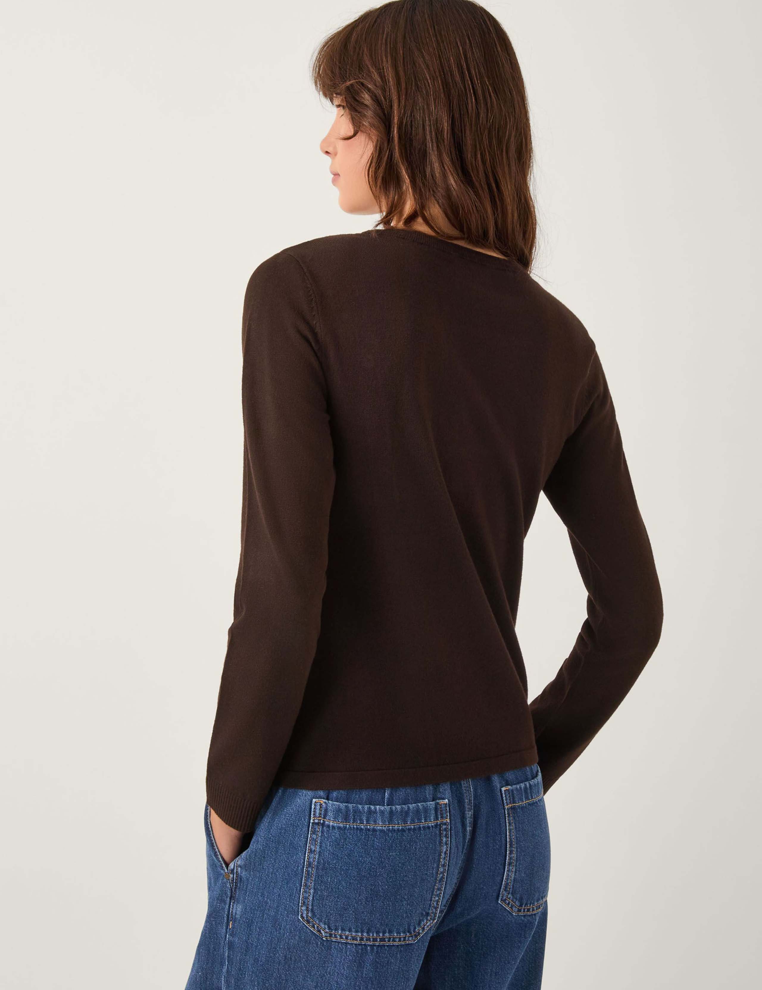 Textured Crew Neck Button Detail Jumper 5 of 5