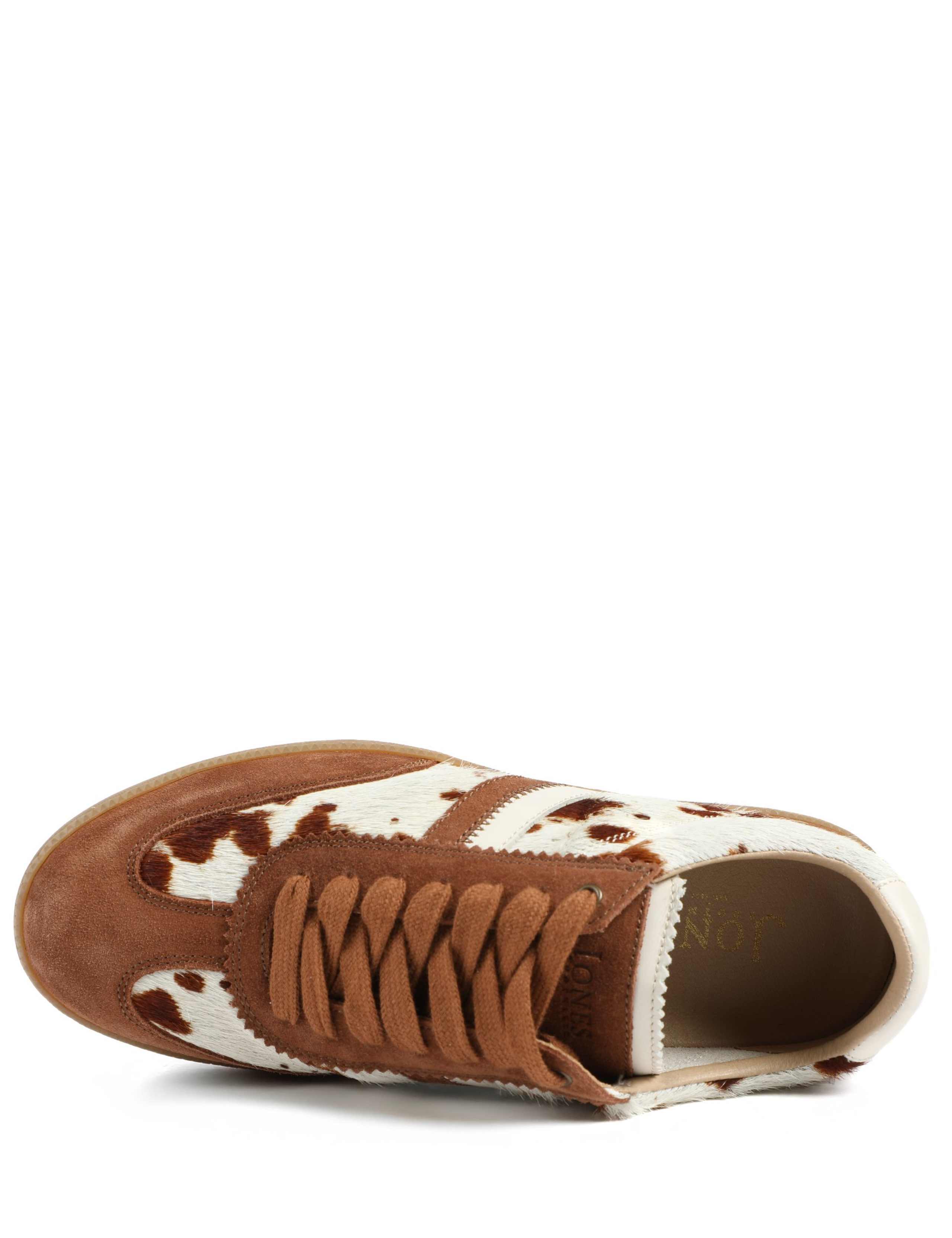 Suede Cow Print Lace Up Trainers 3 of 5