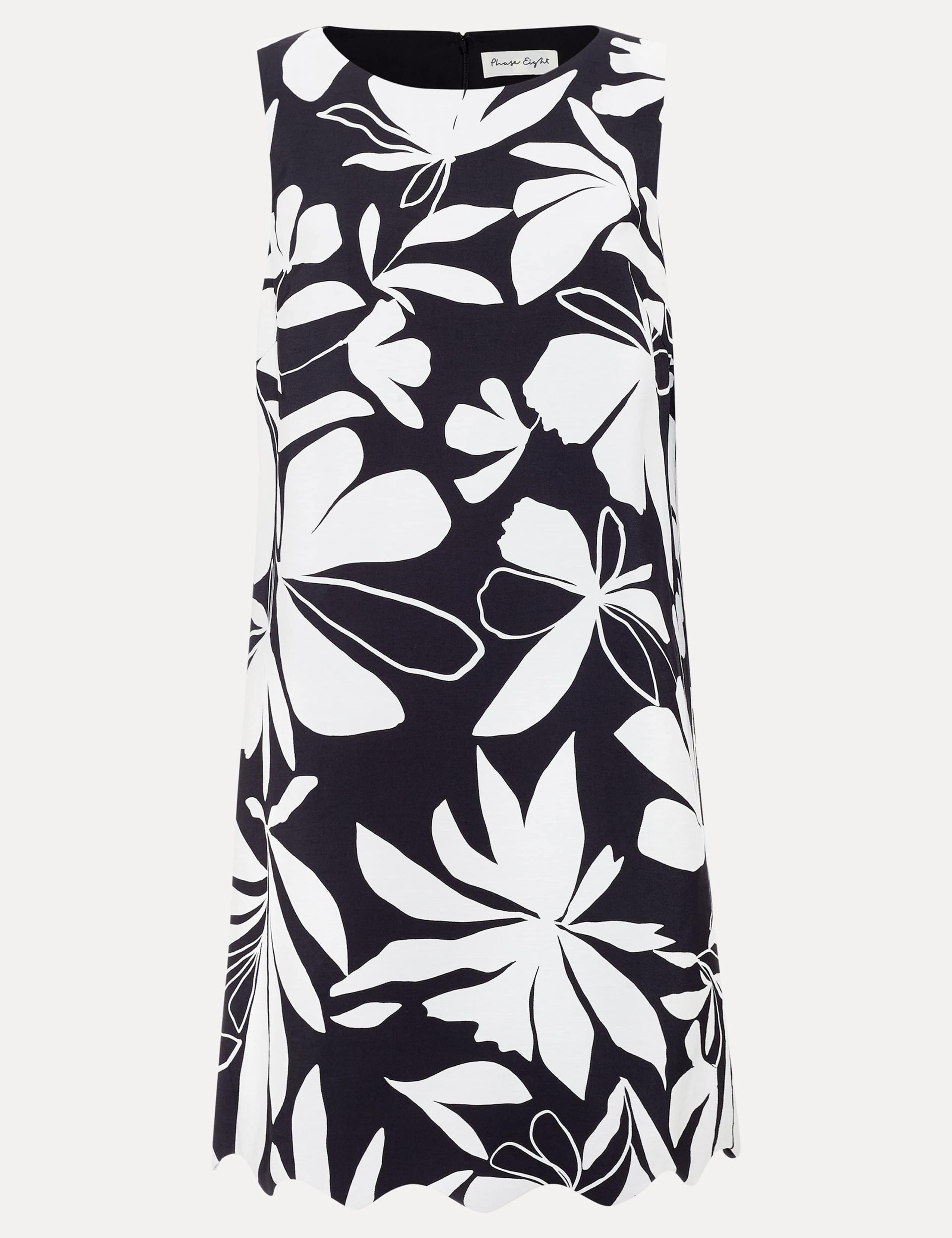 Floral Round Neck Mini Shift Dress 2 of 6